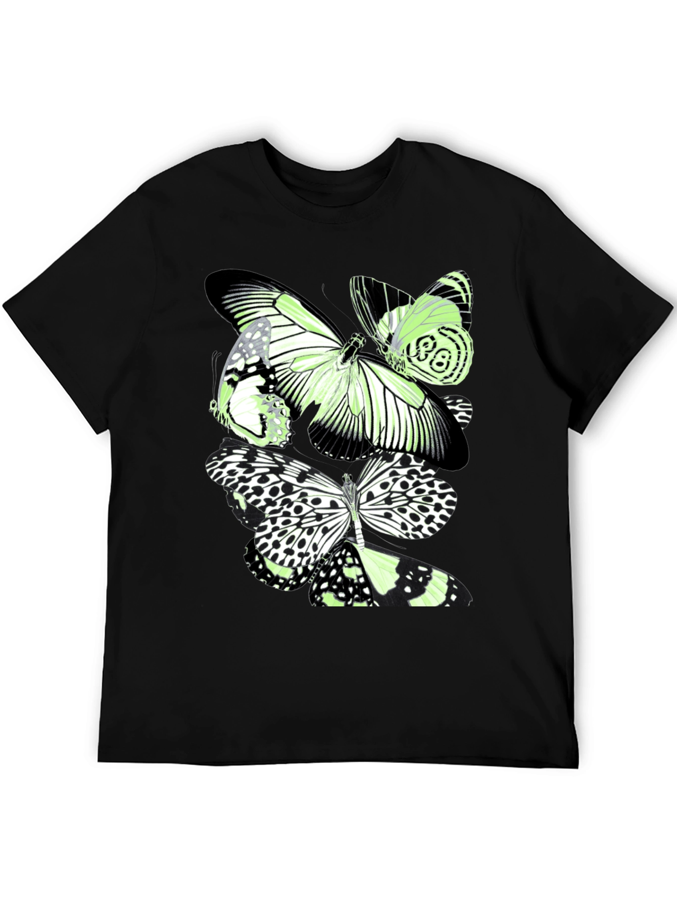 Black Butterfly Graphic Print Black T-Shirt view 5