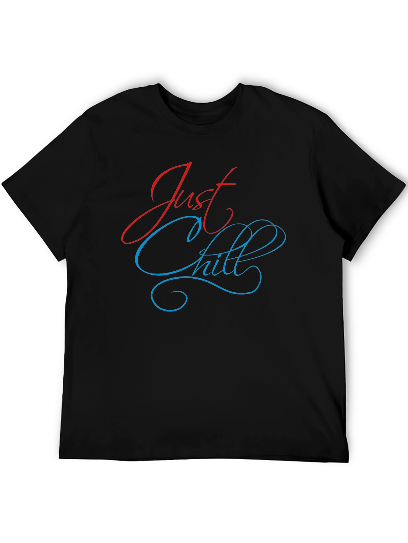 Black Just Chill Black T-Shirt: Stylish Graphic Tee for Relaxed Comfort view 5