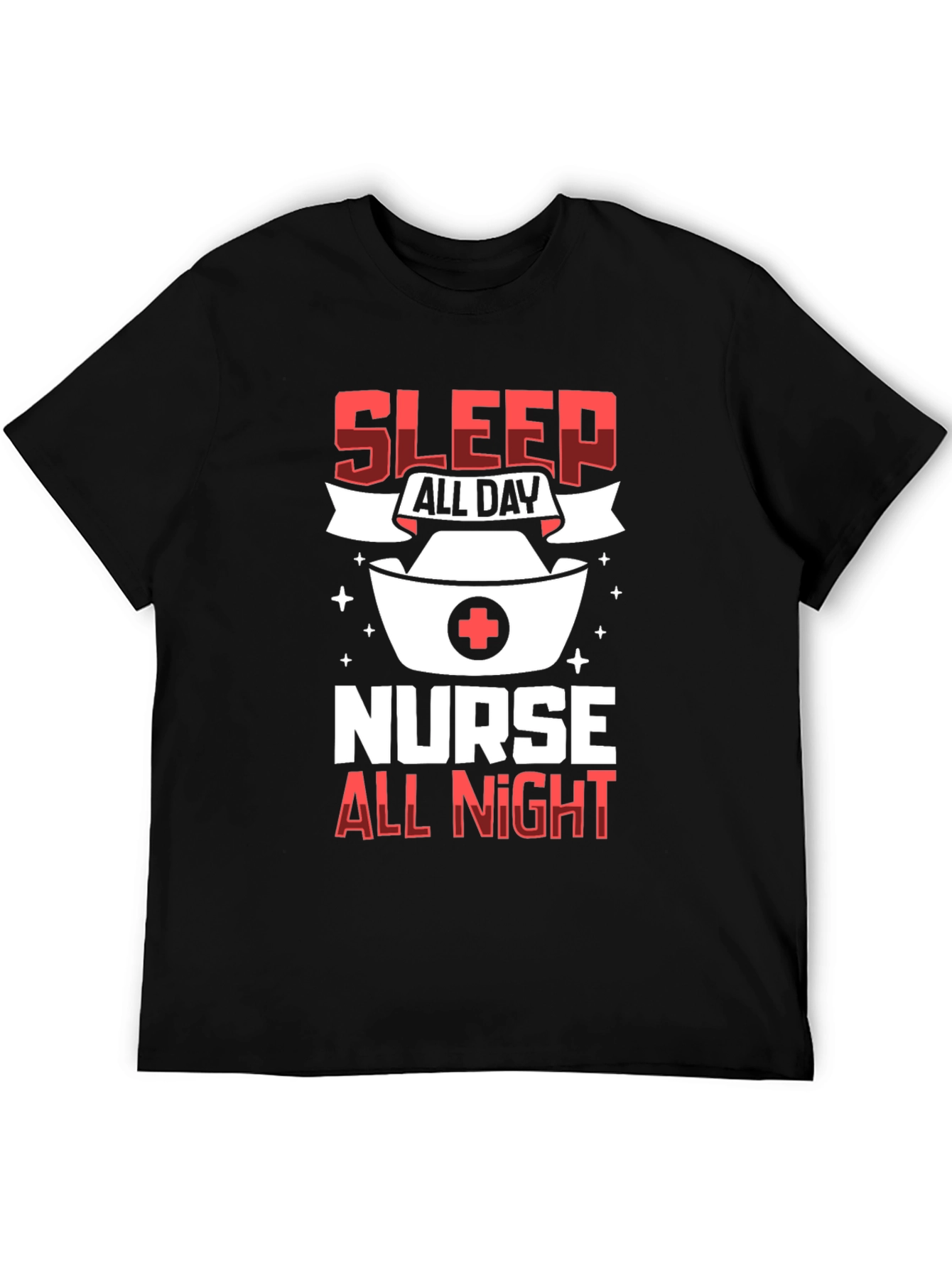 Black Sleep All Day Nurse All Night T-Shirt view 5