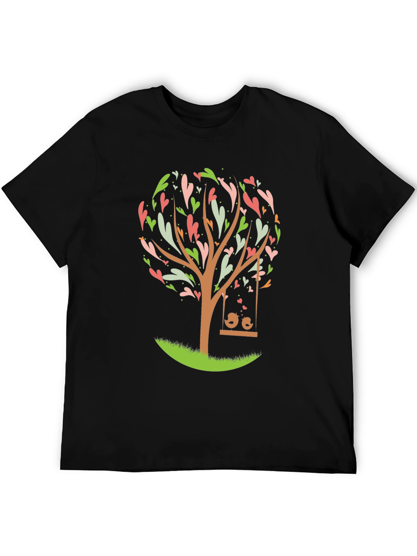 Black Love Tree Graphic Tee - Romantic Design view 5