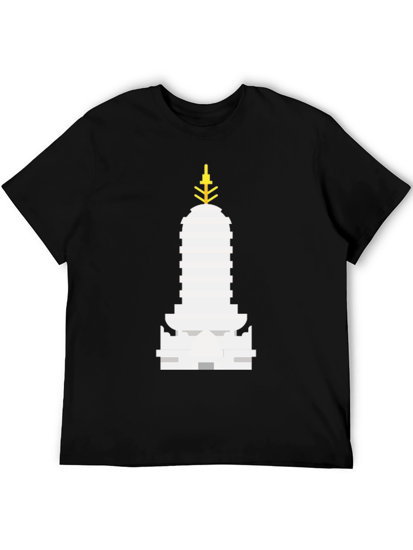 Black Iconic Building Graphic Tee - Black Unisex T-Shirt view 5