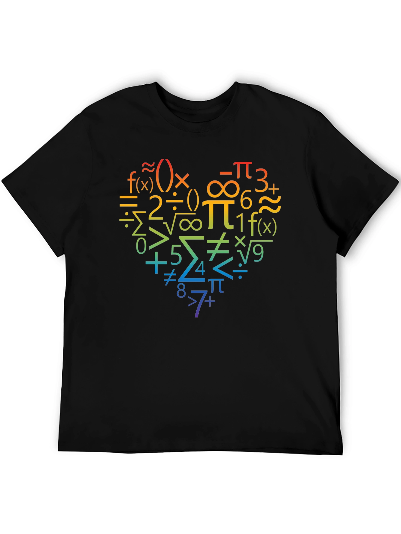 Black Math Heart T-Shirt - Perfect for Math Lovers view 5