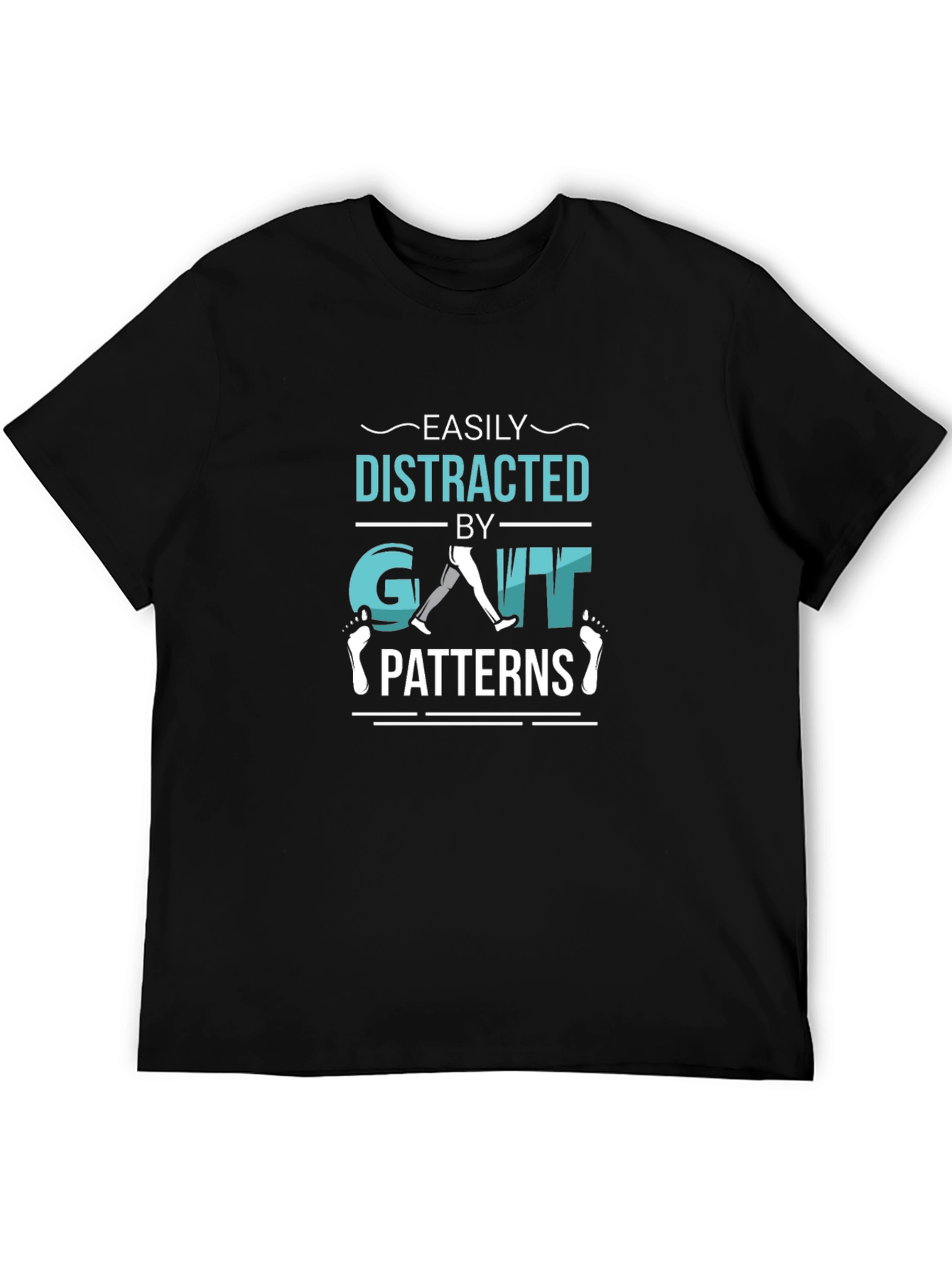 Black Easily Distracted by Gait Patterns Tee view 5