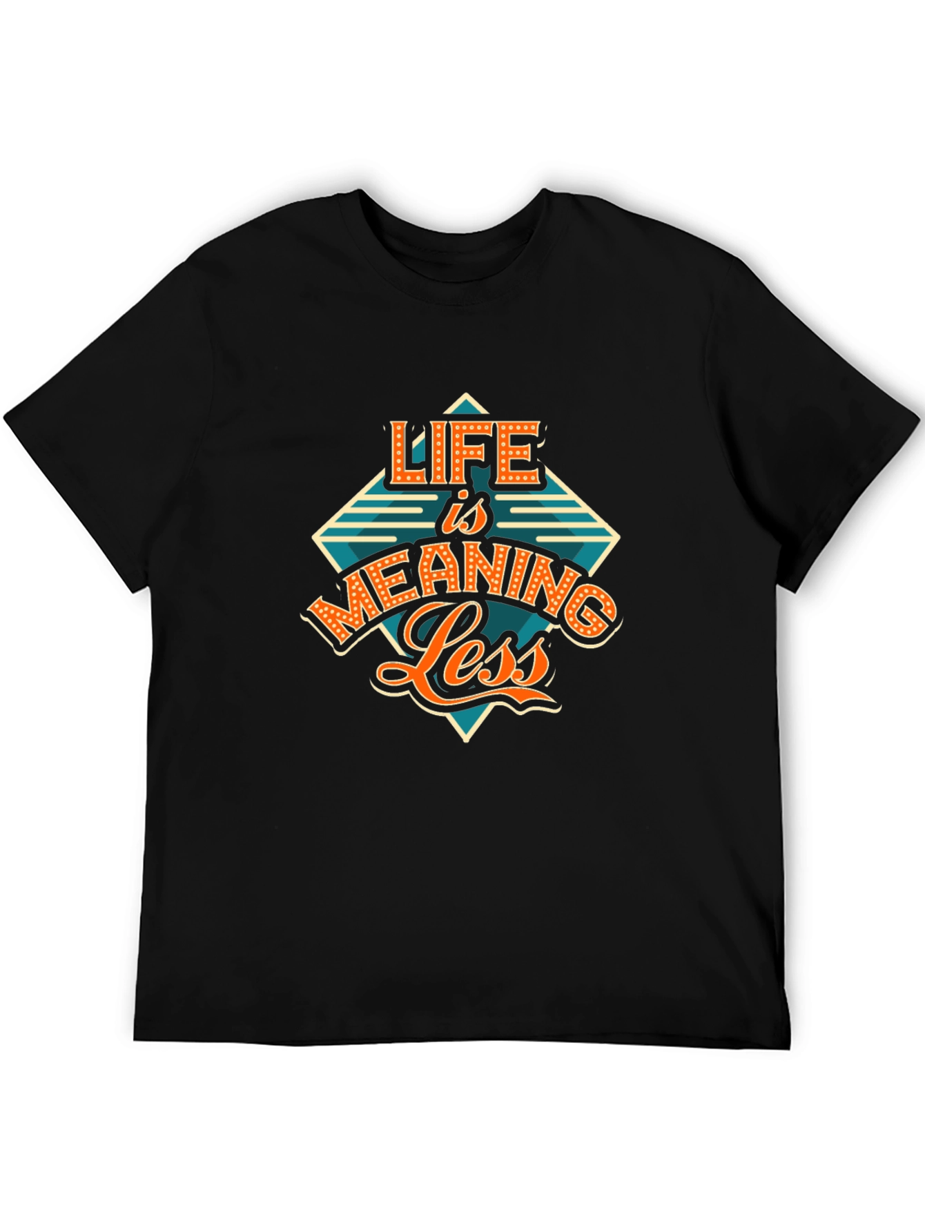 Black Life Is Meaningless Graphic Tee - Black Unisex T-Shirt view 5