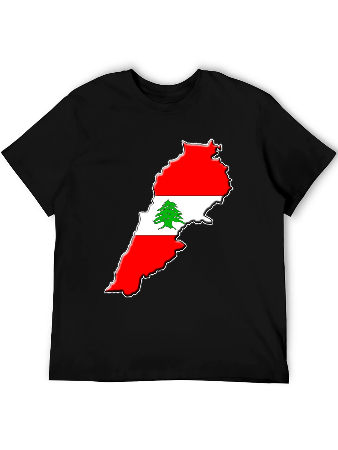 Black Lebanon Flag T-Shirt - National Pride Tee view 5