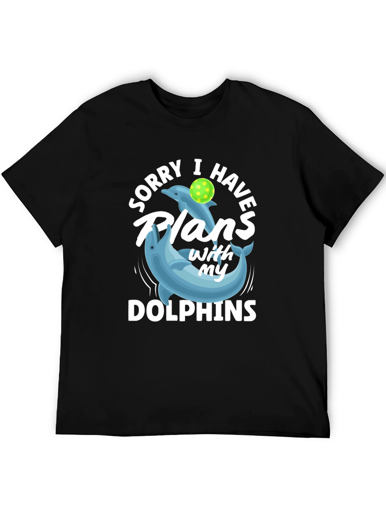 Black Dolphin Plans Graphic T-Shirt view 5
