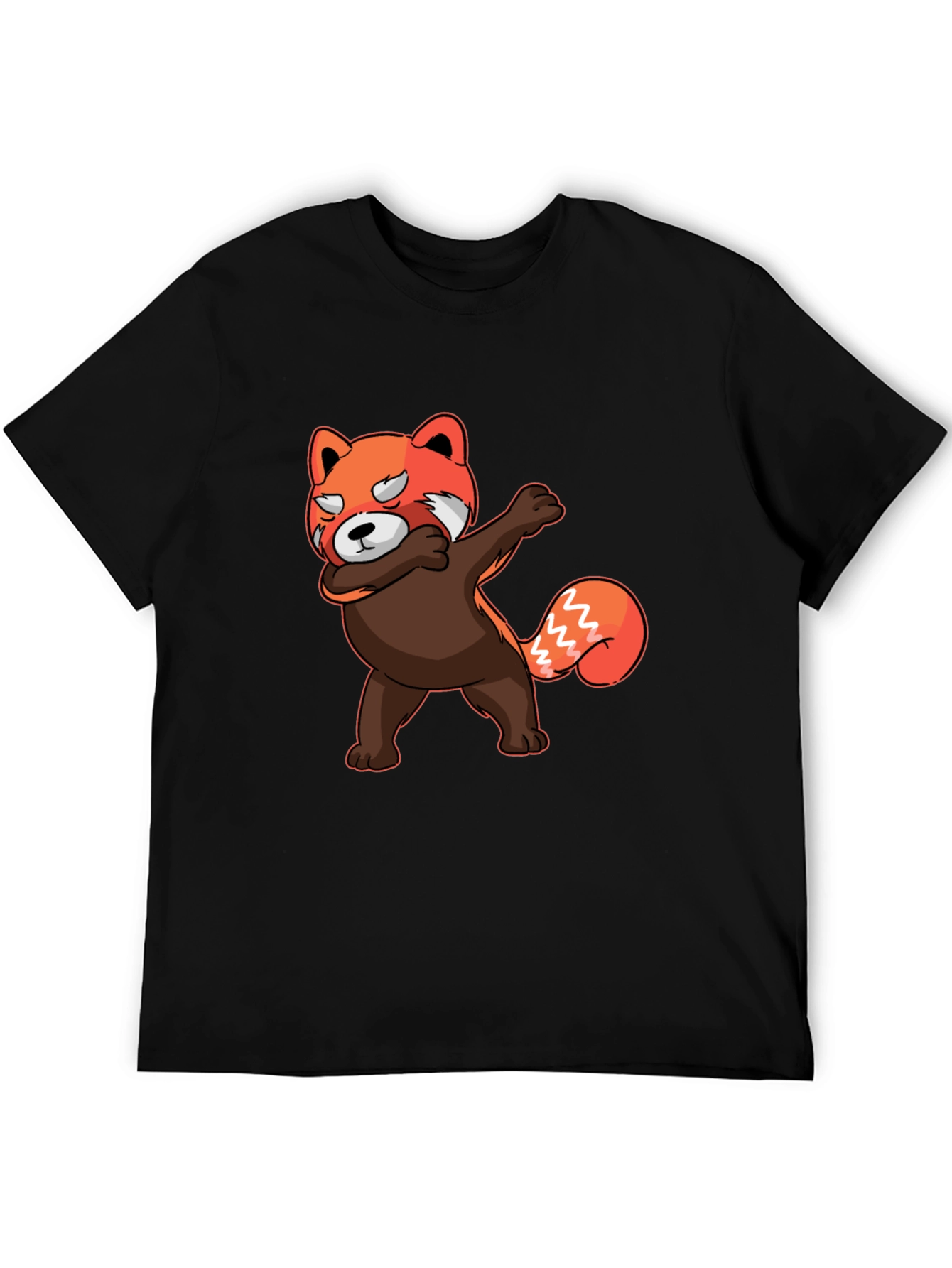 Black Dabbing Red Panda T-Shirt - Unique Graphic Tee view 5