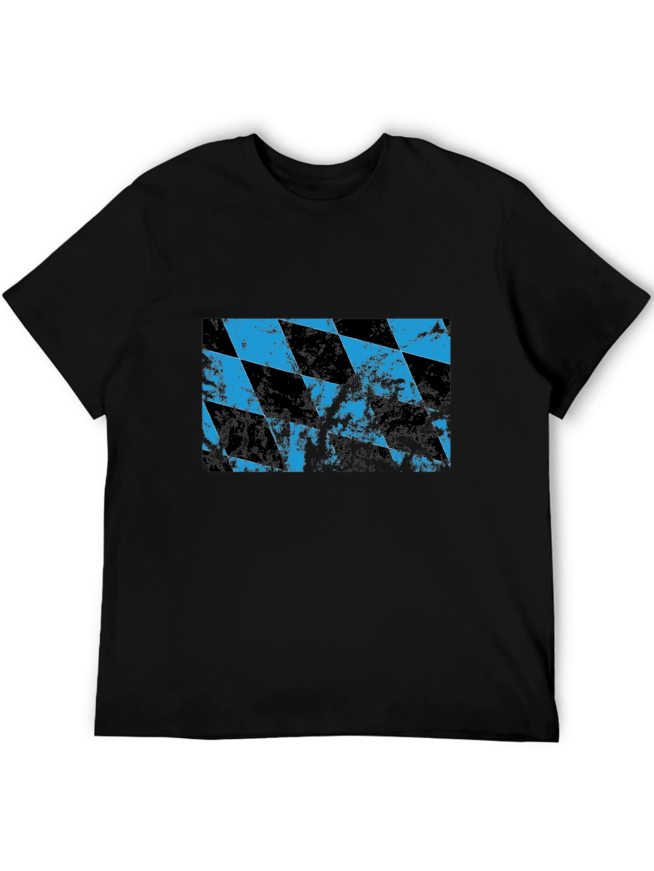 Black Distressed Bavarian Flag Black T-Shirt view 5