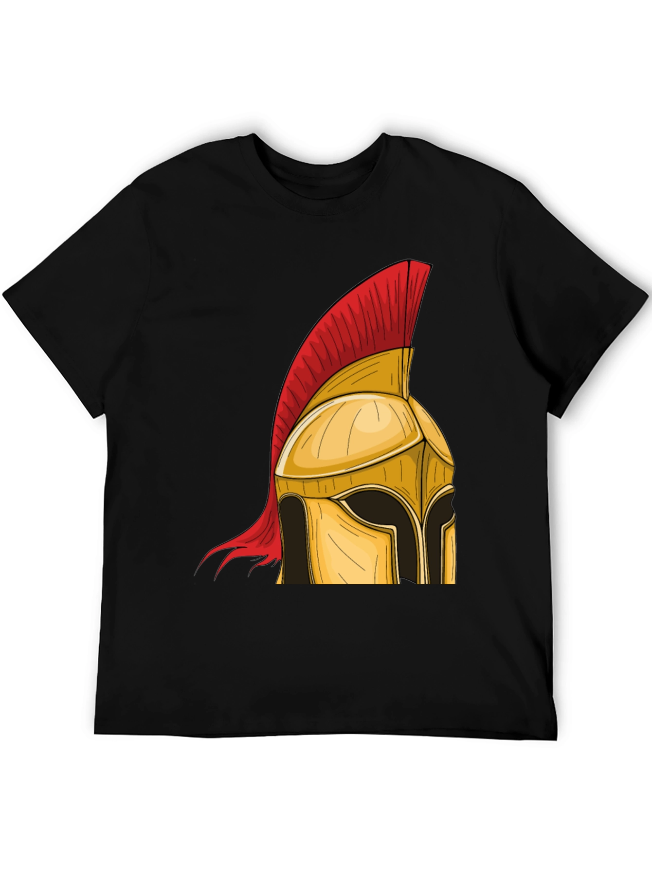 Black Spartan Helmet Graphic Tee - Warrior Style view 5