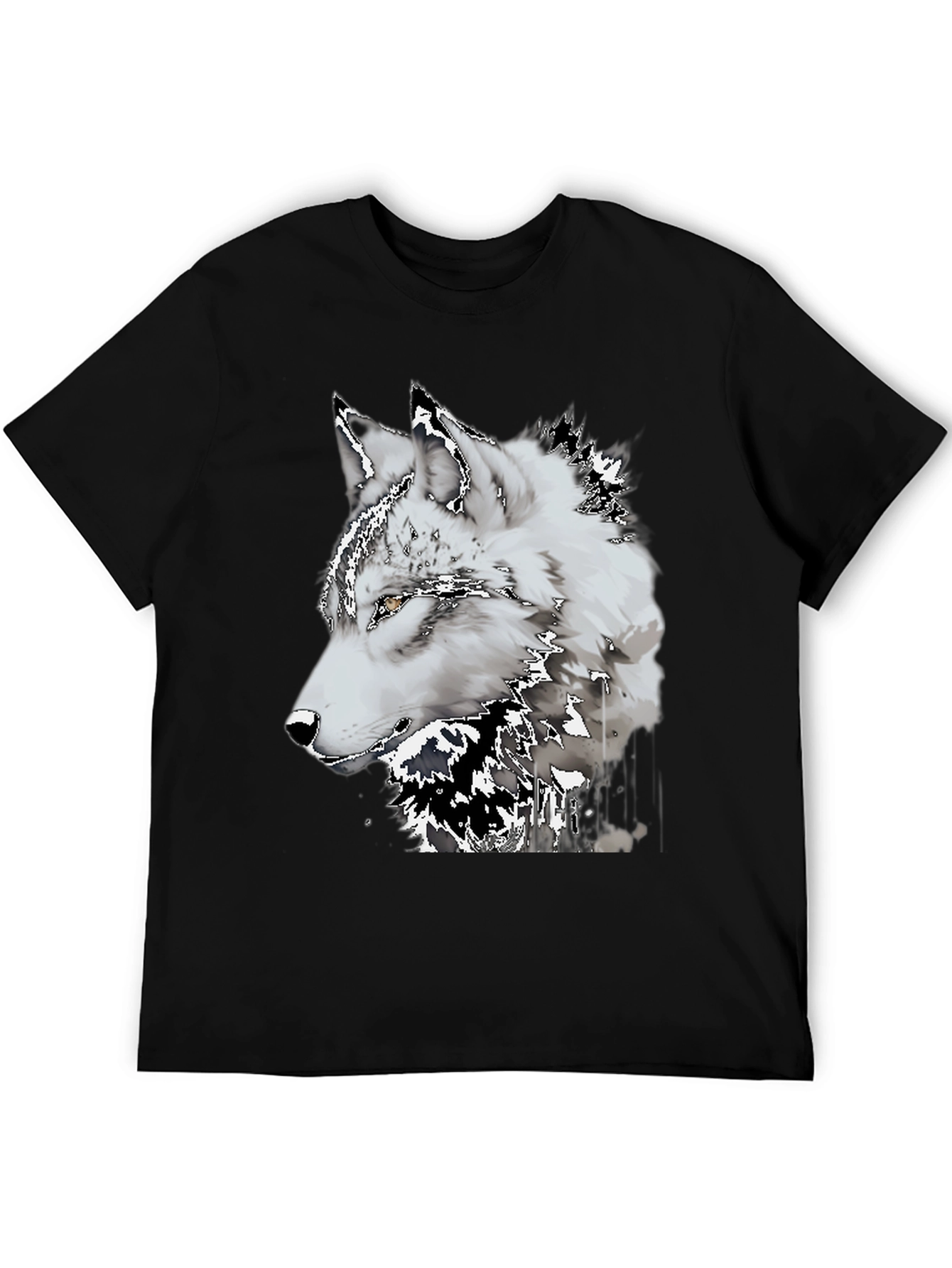 Black Wolf Graphic Tee - Black Short Sleeve Shirt view 5