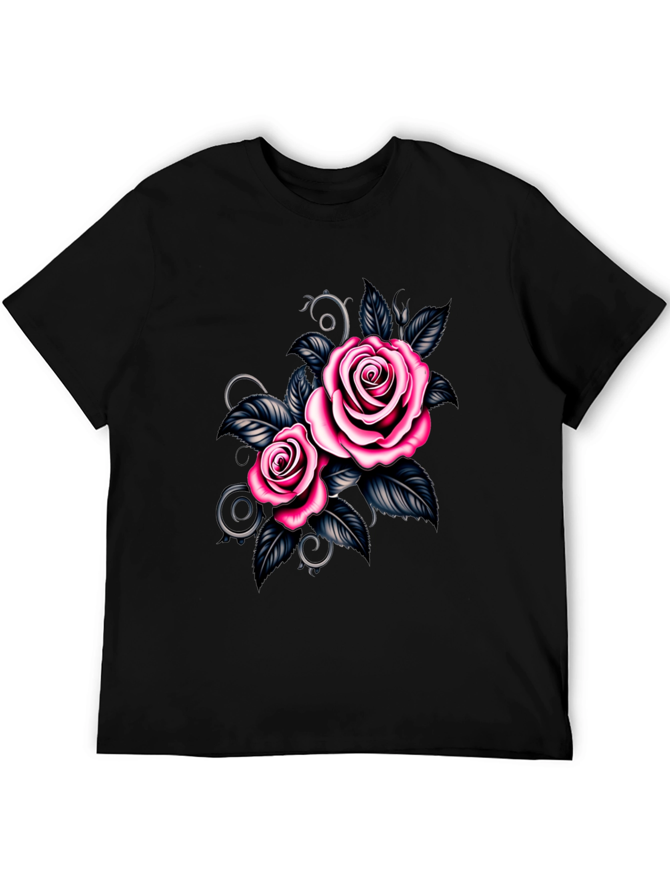 Black Rose Graphic Black T-Shirt view 5