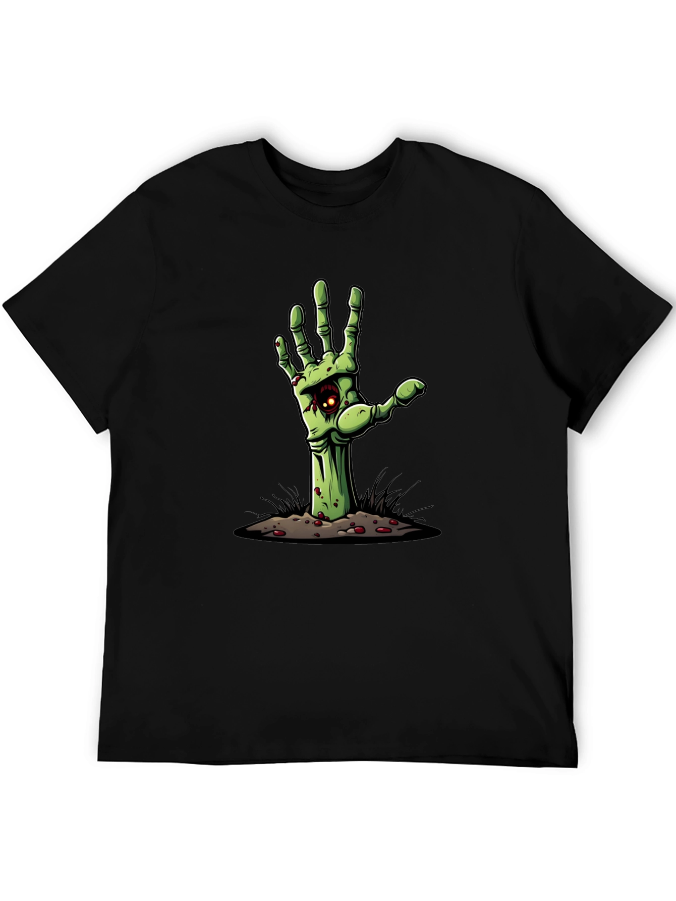 Black Zombie Hand Graphic Tee - Halloween T-Shirt view 5
