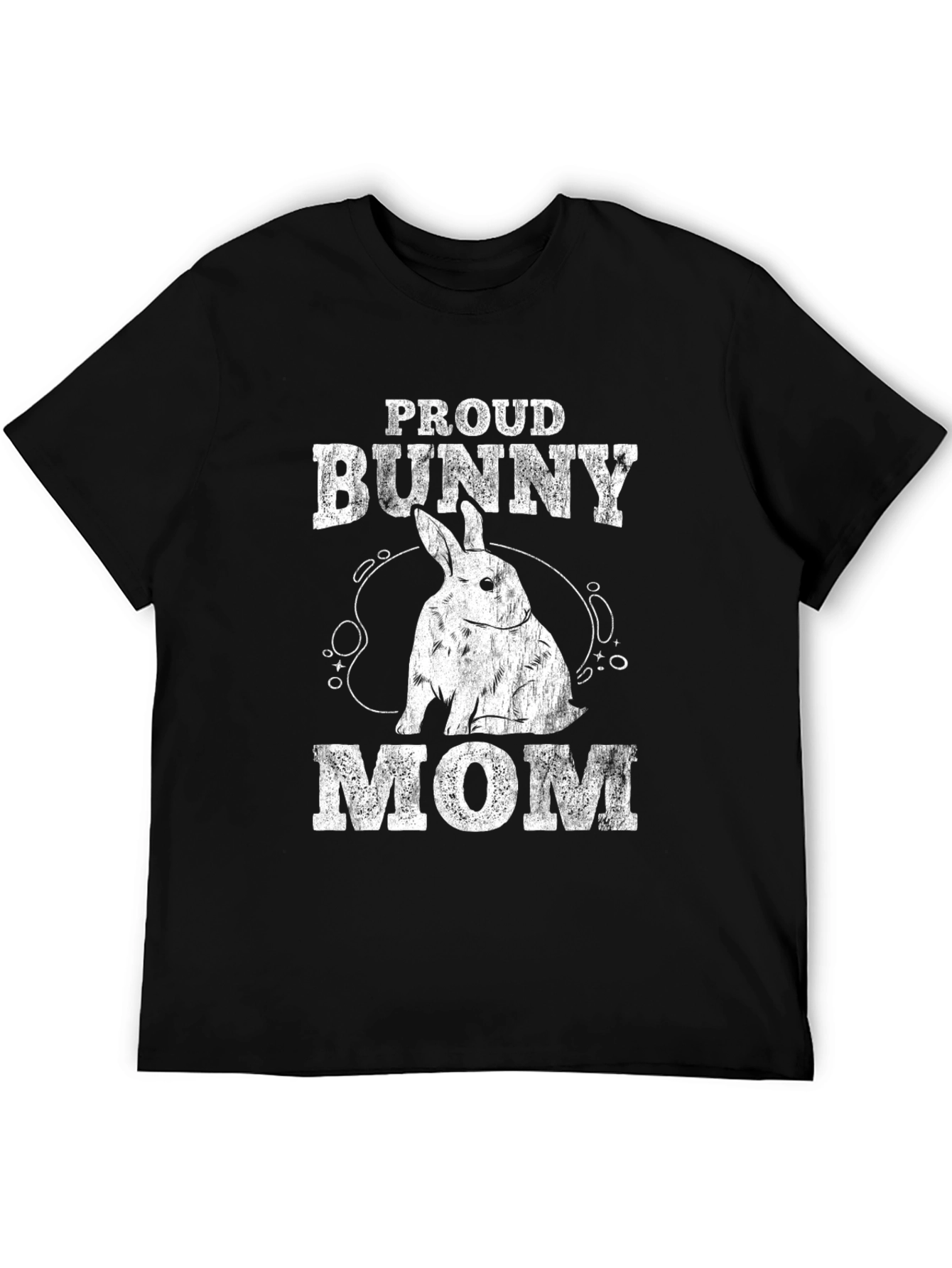 Black Proud Bunny Mom T-Shirt - Black Cotton Tee view 5