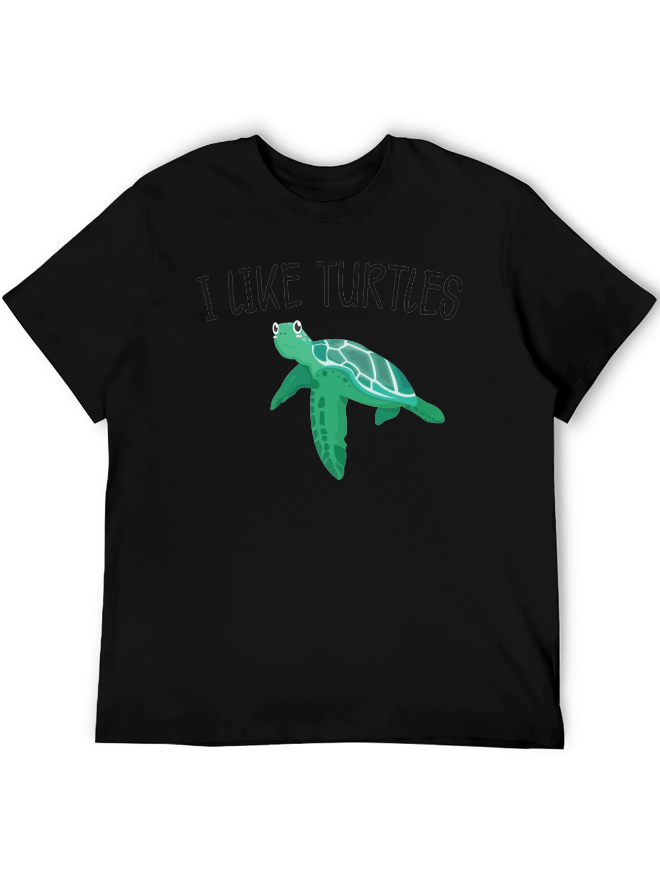 Black I Like Turtles Graphic T-Shirt view 5