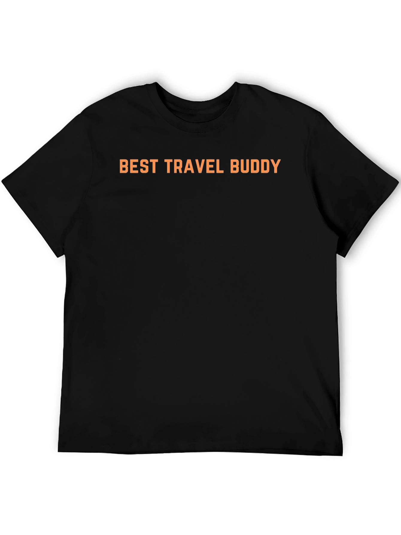 Black Best Travel Buddy Black Crew Neck T-Shirt view 5