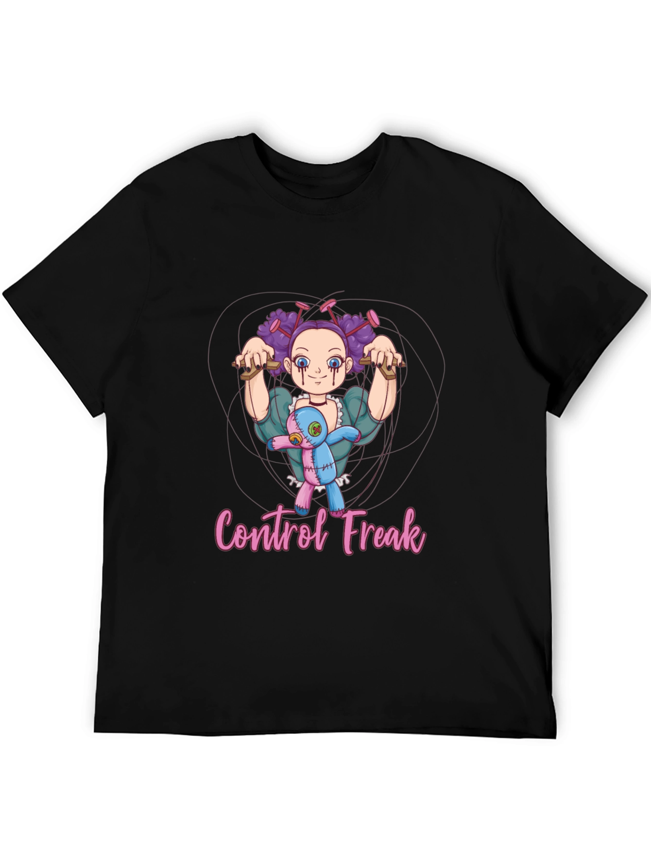 Black Control Freak Graphic T-Shirt view 5