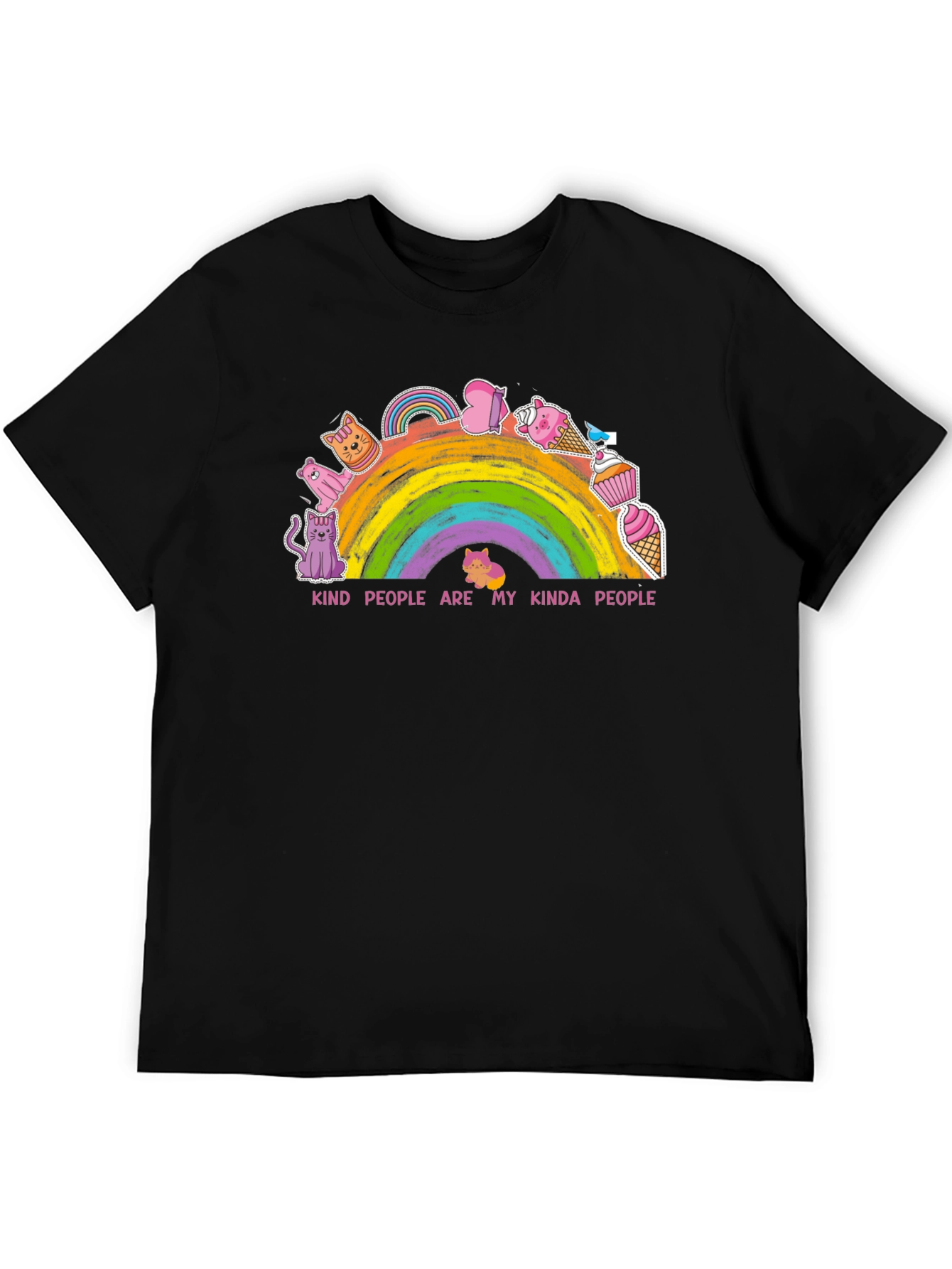 Black Kind People Rainbow Graphic Tee view 5