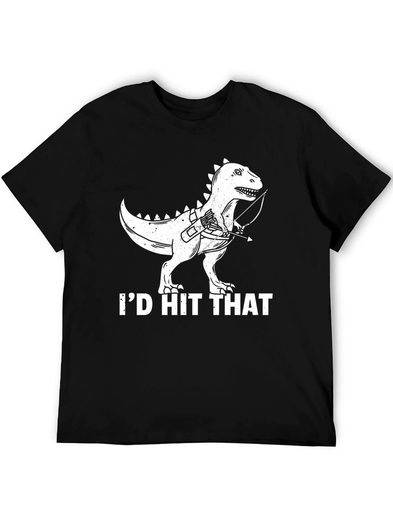Black Dino Archer T-Shirt - "I'd Hit That" Black Tee view 5