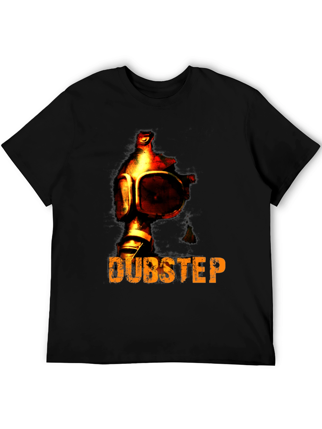 Black Dubstep Gas Mask Graphic T-Shirt view 5