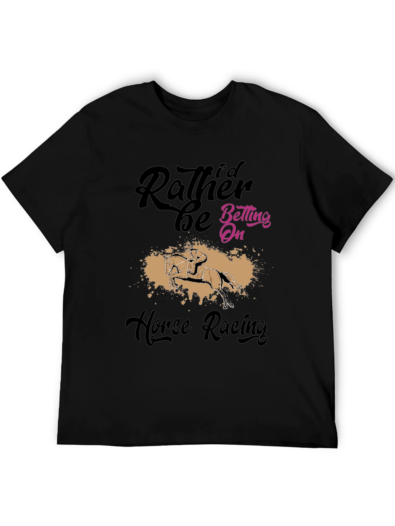 Black Horse Racing Fan T-Shirt - I'd Rather Be Betting On view 5