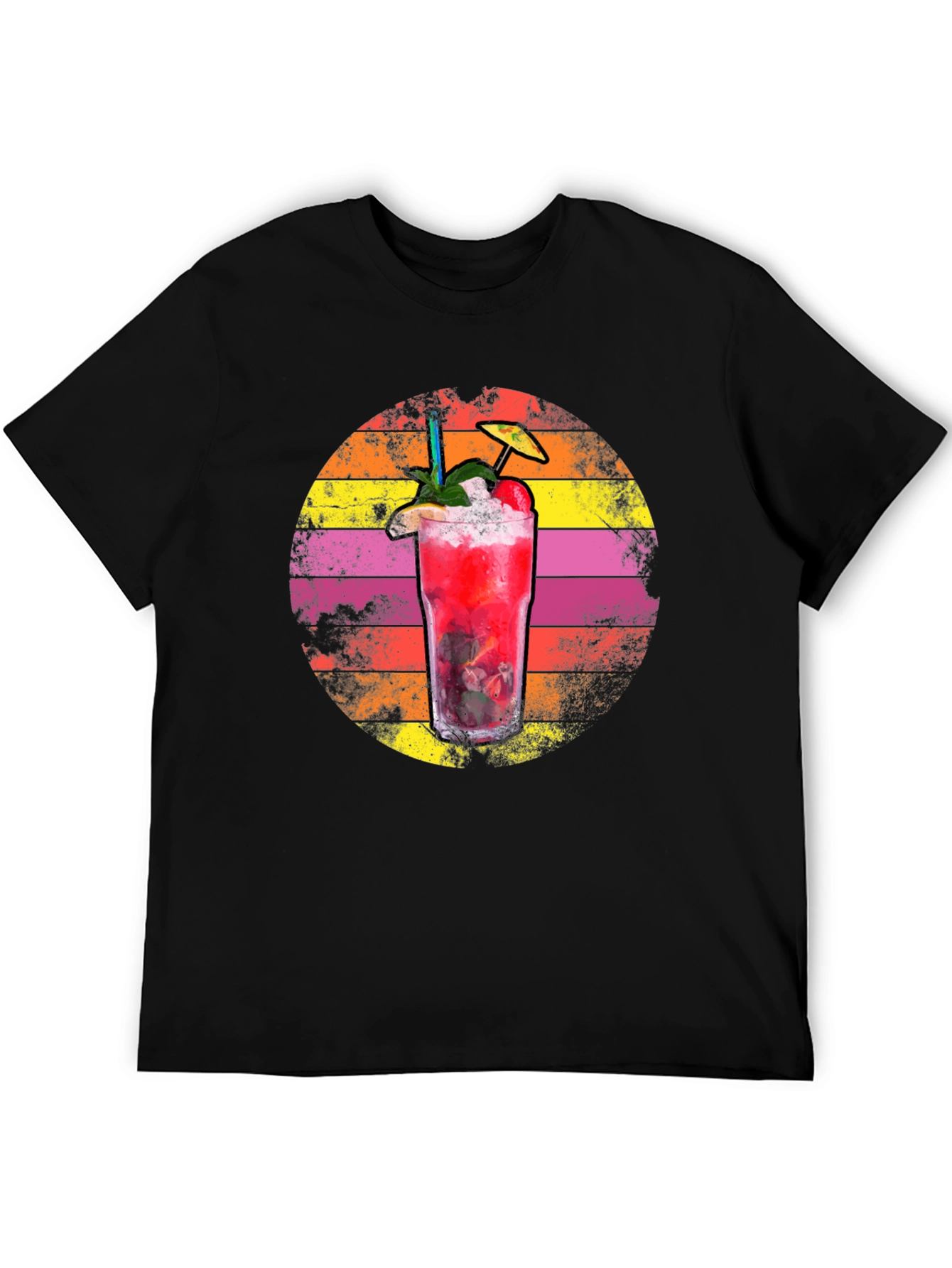 Black Retro Cocktail Graphic Tee - Summer Vibes view 5