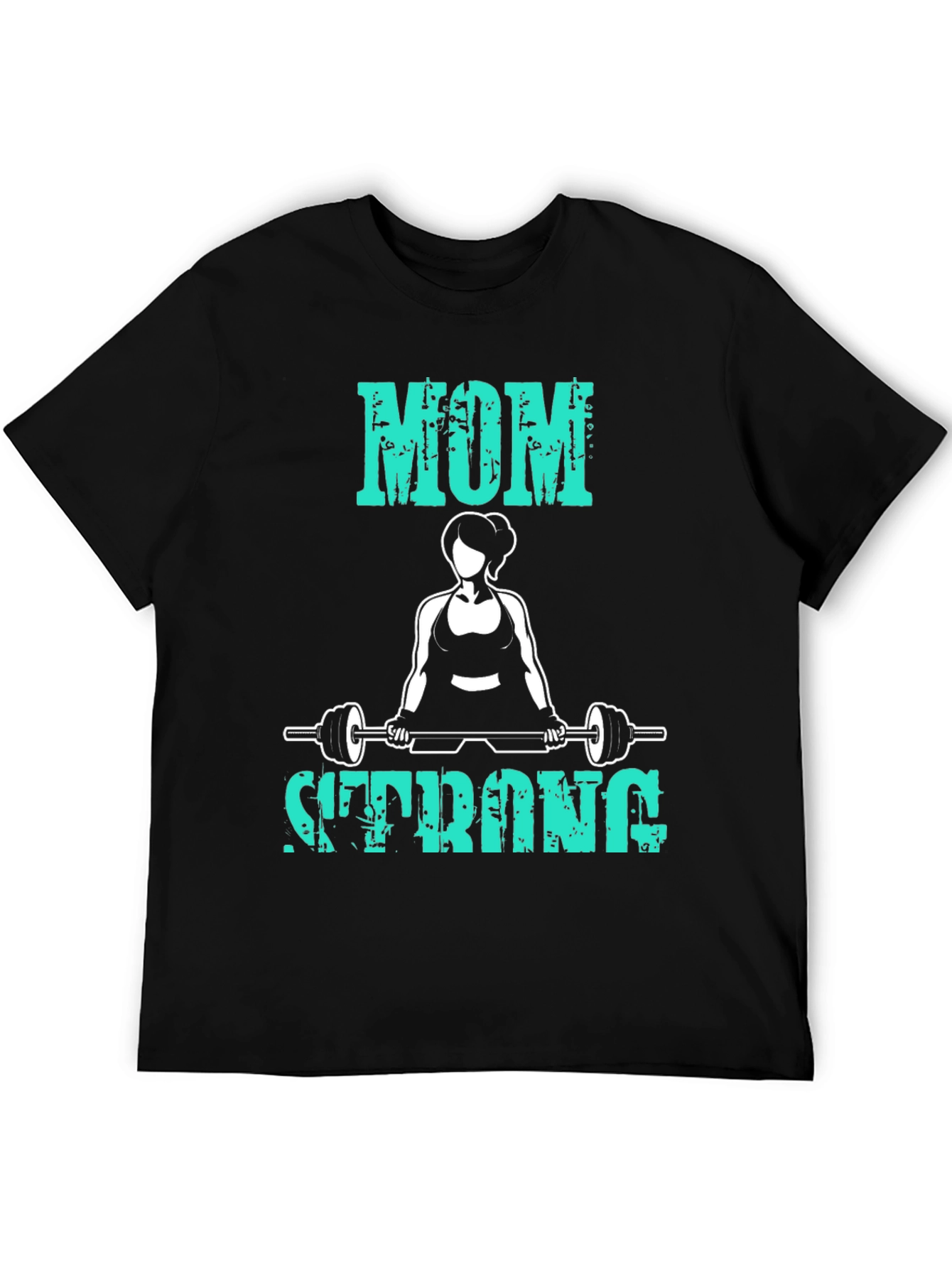 Black Mom Strong T-Shirt - Fitness Workout Tee view 5