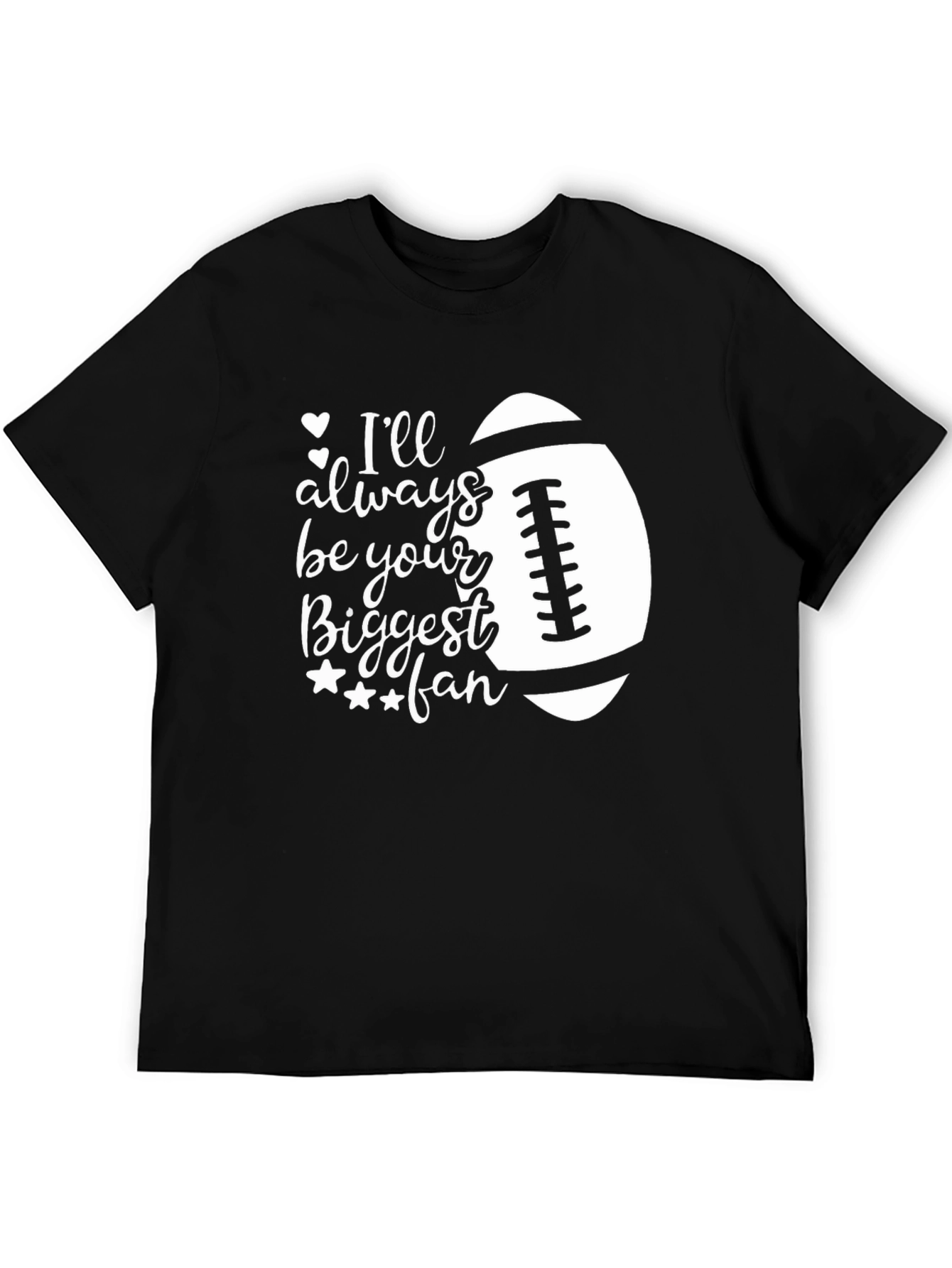 Black Biggest Fan Football Graphic Tee view 5