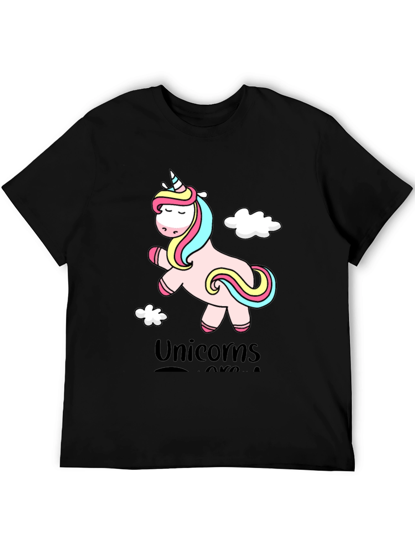 Black Unicorns Are Real Graphic Tee - Black view 5