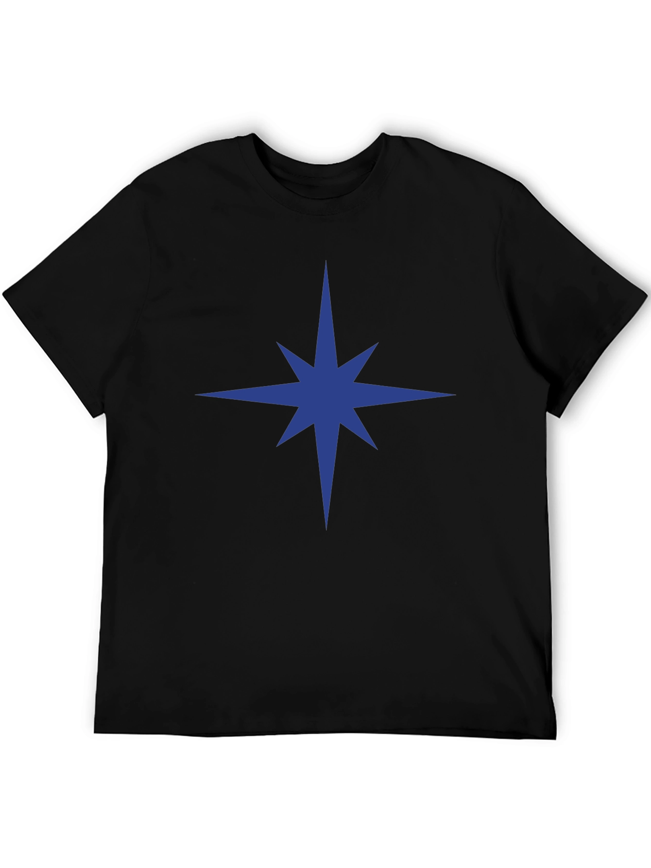 Black Star Graphic Black T-Shirt - Men's Casual Tee view 5
