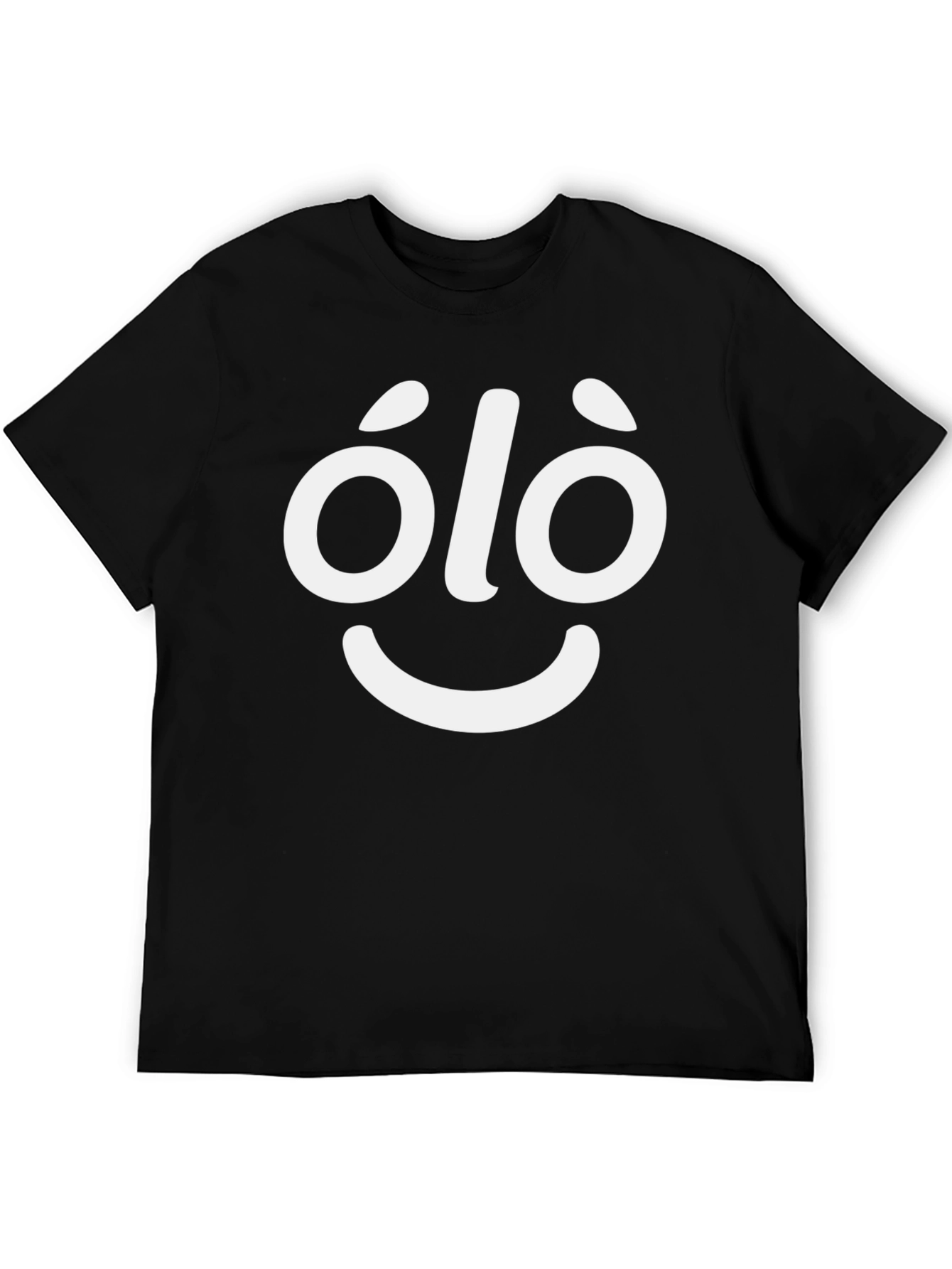 Black Funny Olo Face Graphic Tee - Black Cotton Blend T-Shirt view 5