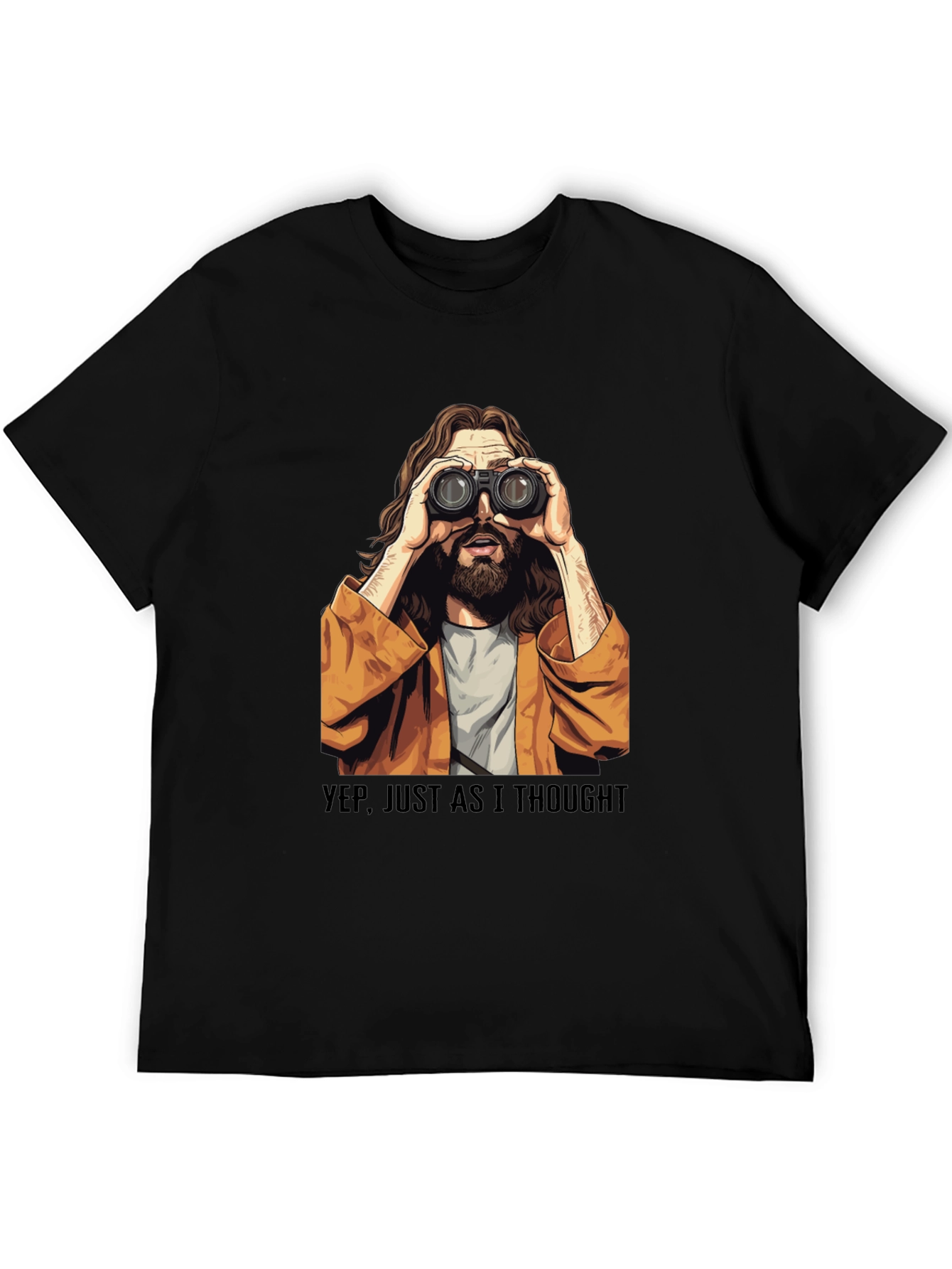 Black Binocular Jesus T-Shirt - Funny Graphic Tee view 5