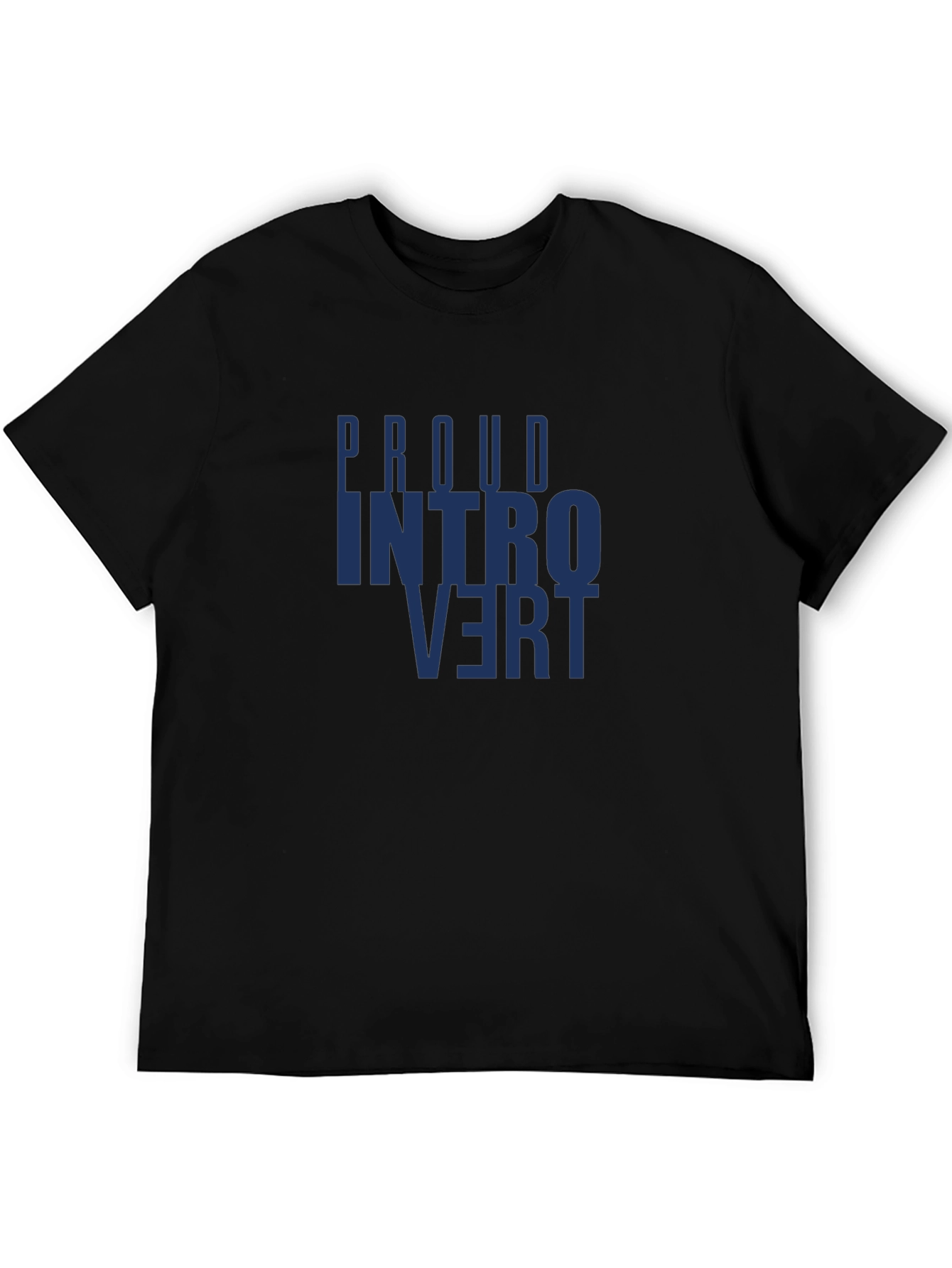 Black Proud Introvert Graphic Tee - Black view 5