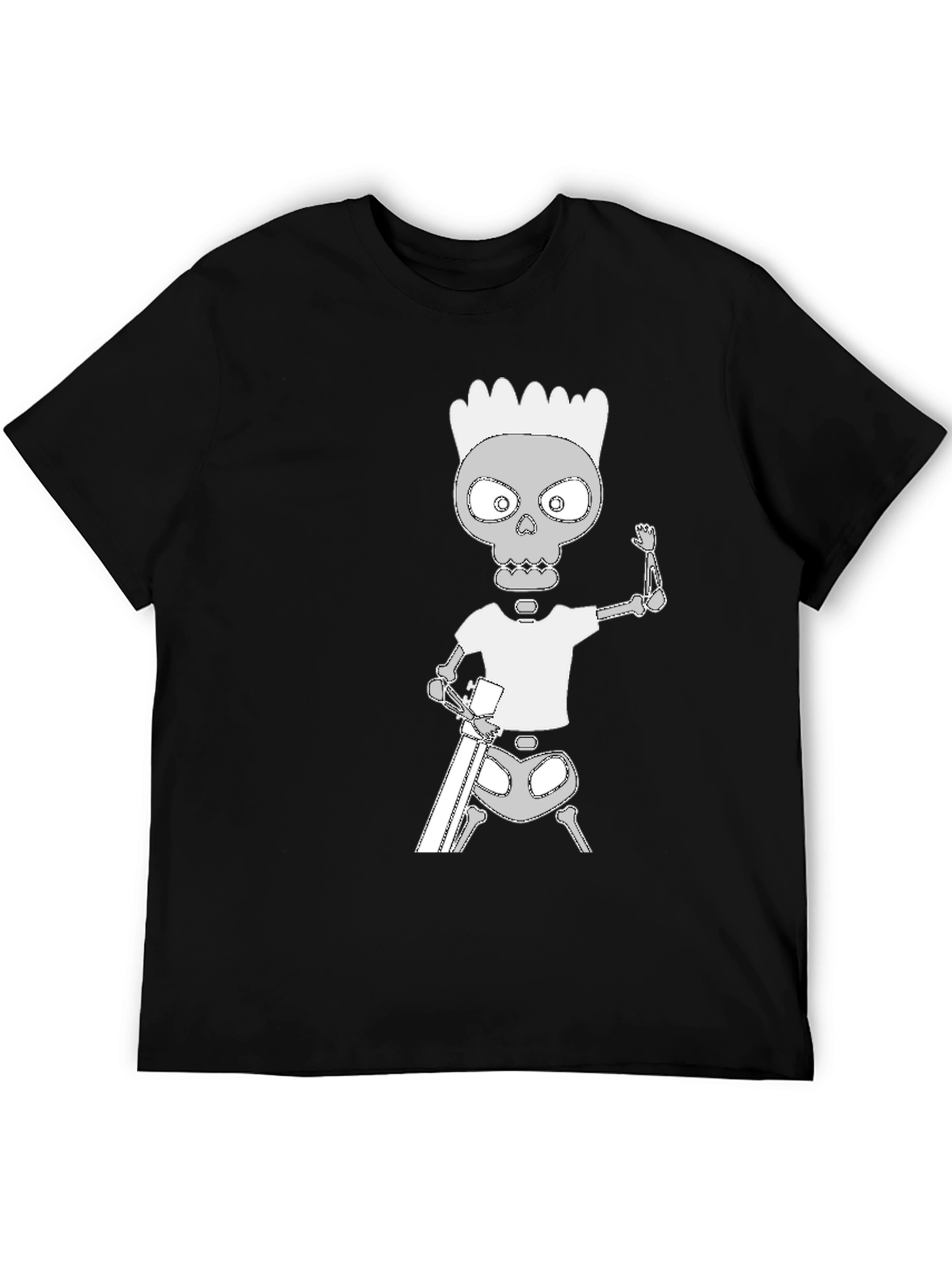 Black Skeleton Bart Simpson Graphic Tee - Black view 5