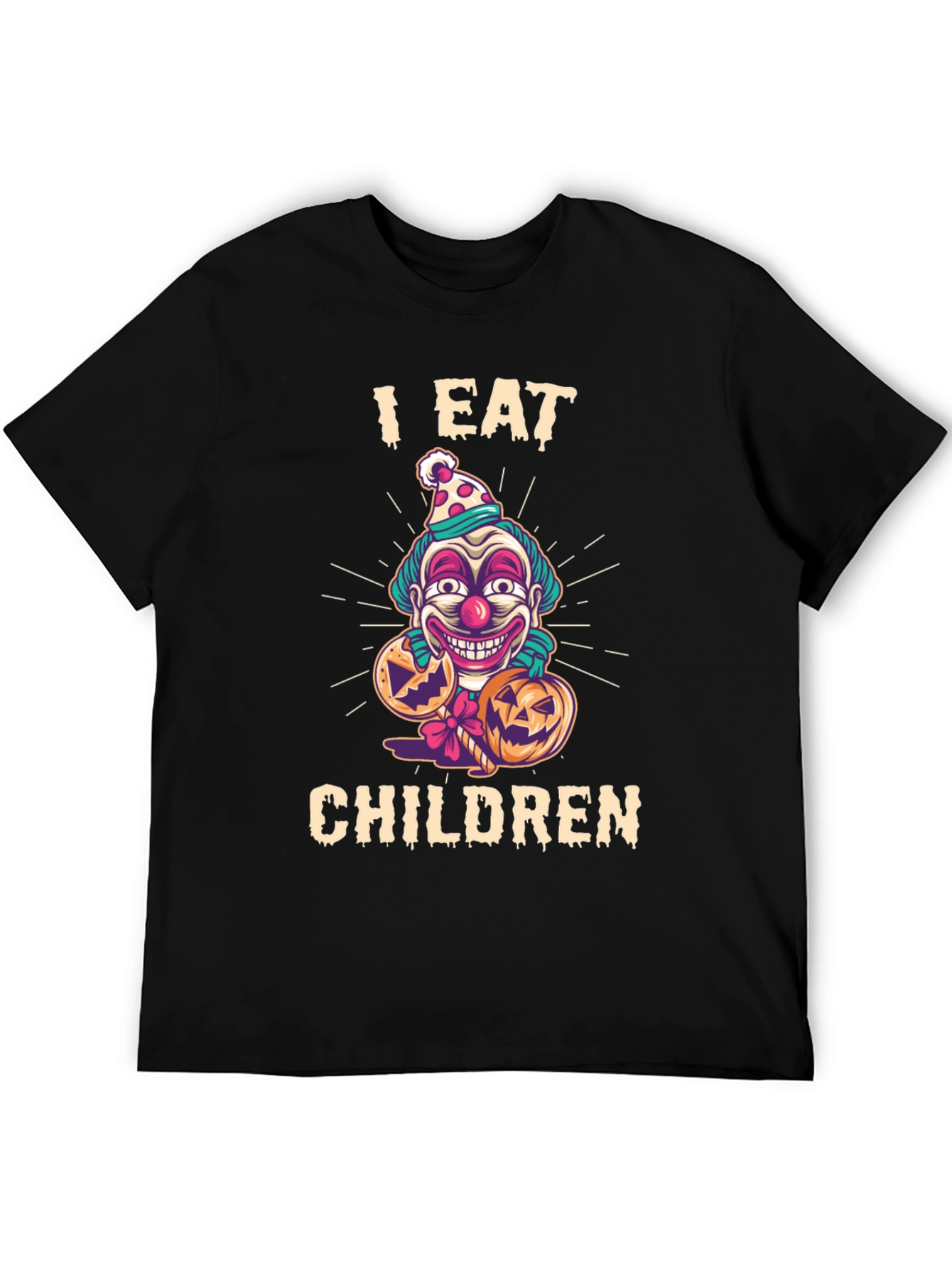 Black I Eat Children Clown Halloween T-Shirt view 5