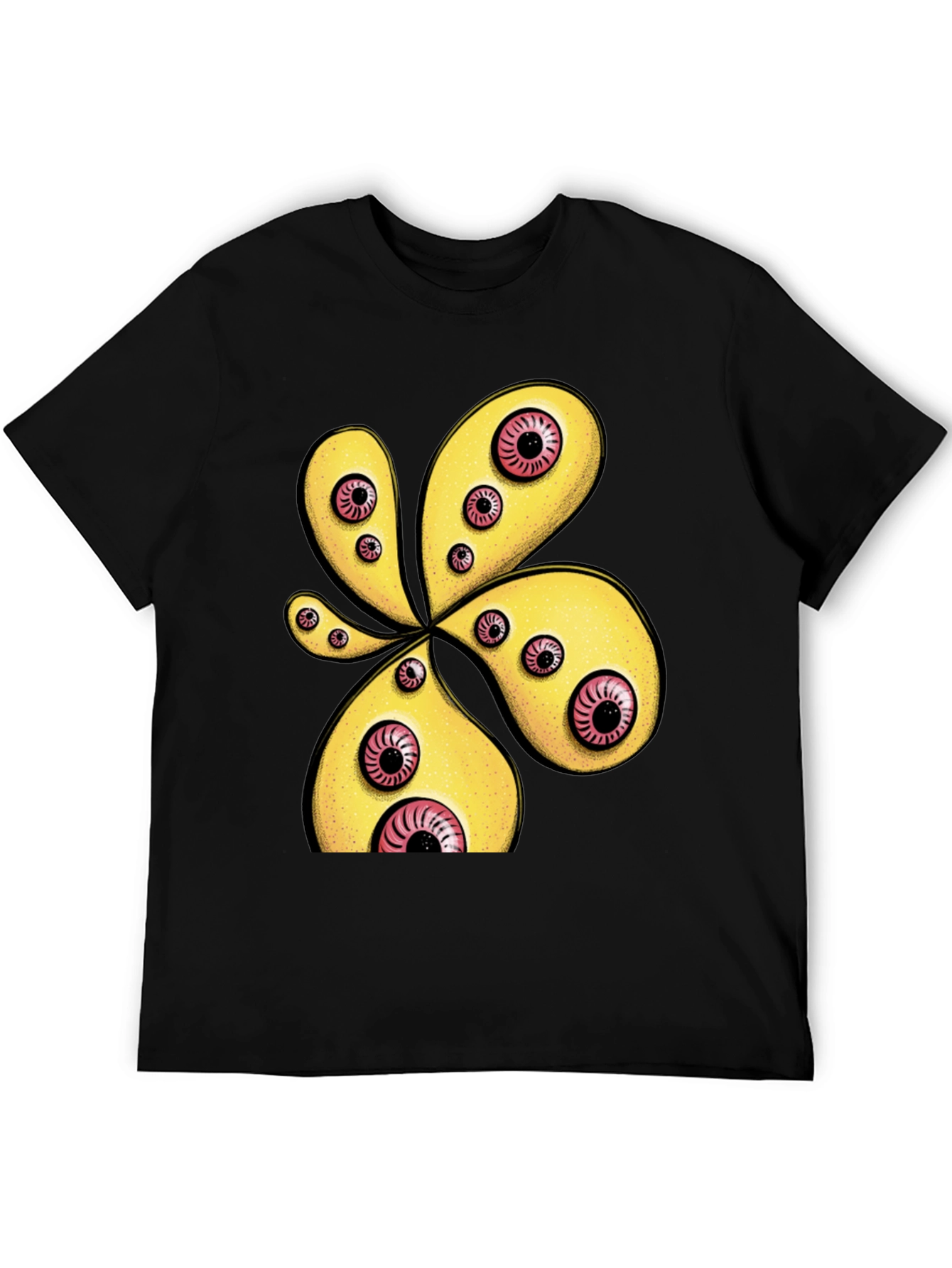 Black Eye-Catching Graphic Print Black T-Shirt view 5