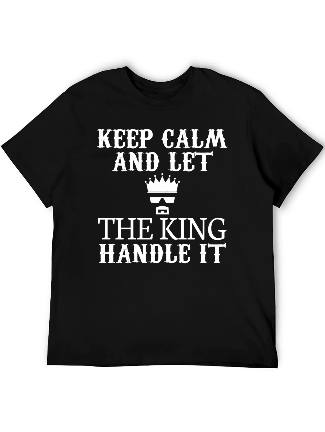 Black Keep Calm The King T-Shirt - Black Graphic Tee view 5