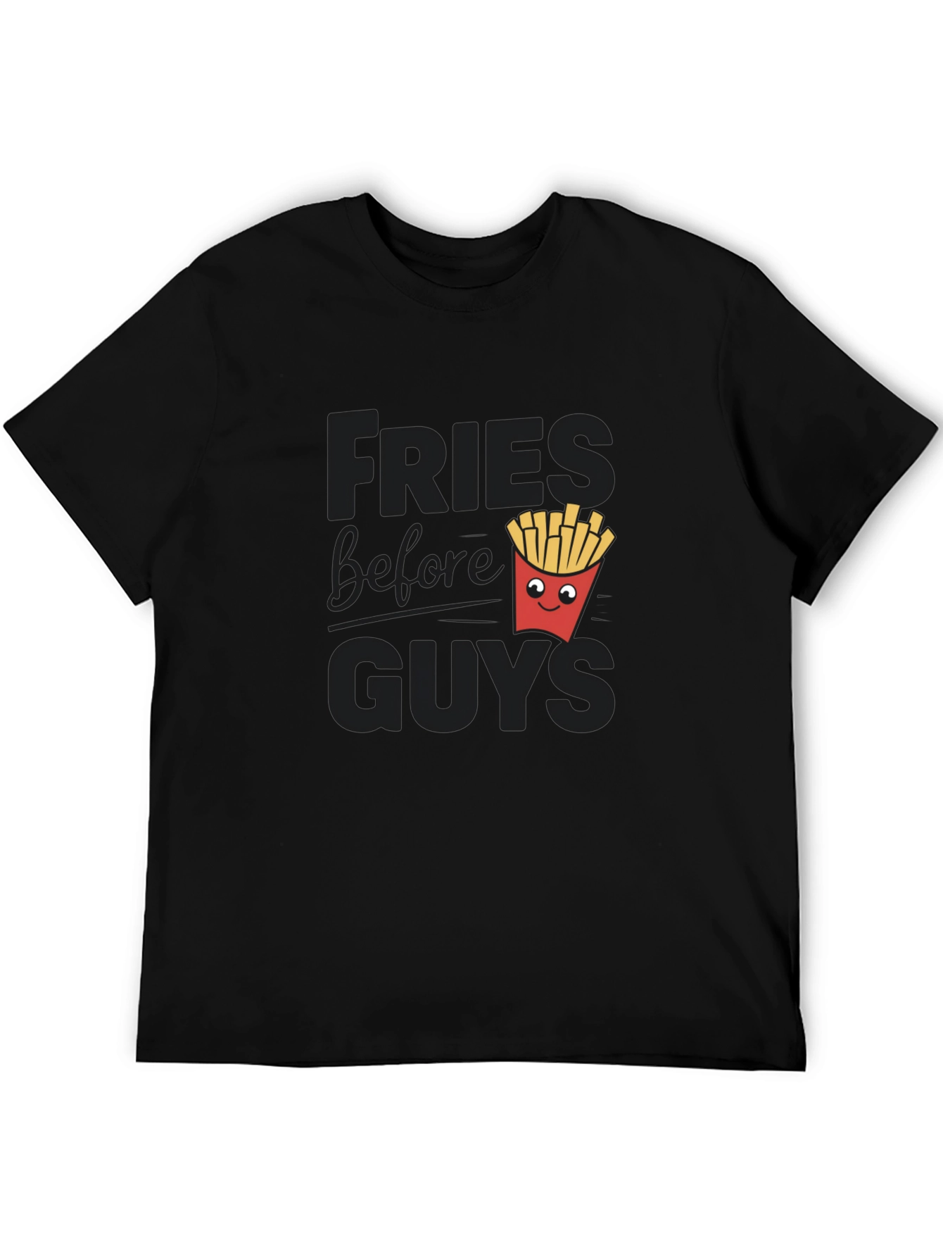 Black Fries Before Guys Funny Graphic Tee view 5