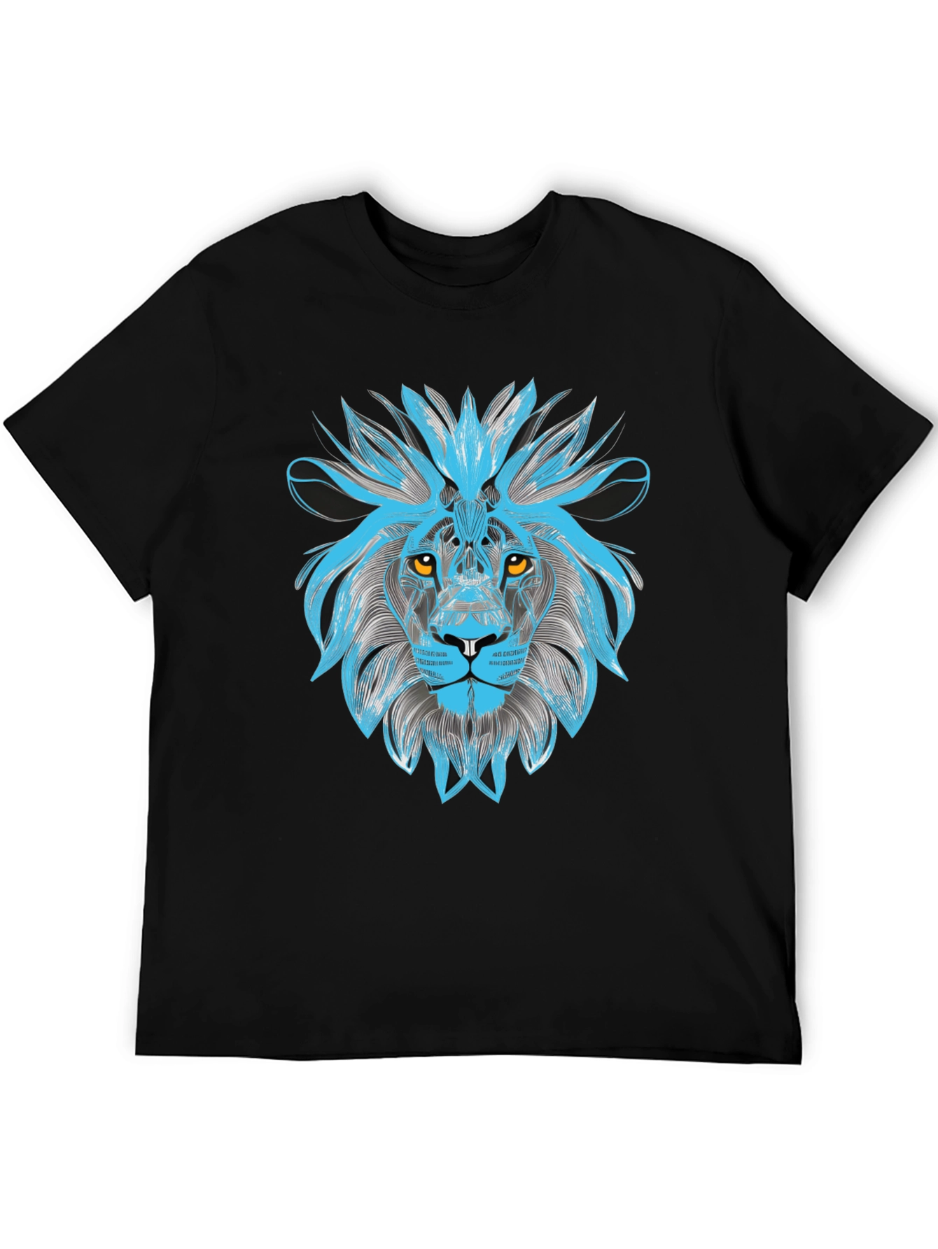 Black Lion Graphic Print Crew Neck T-Shirt view 5