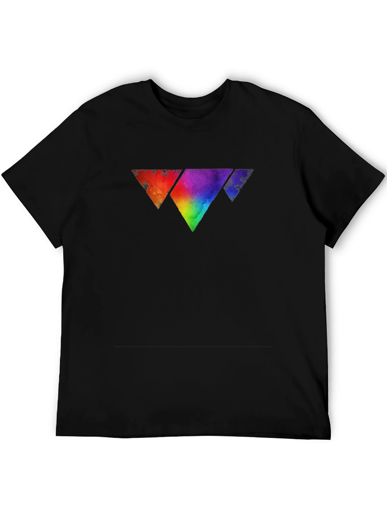 Black Rainbow Triangle Graphic Tee - Men's Black T-Shirt view 5