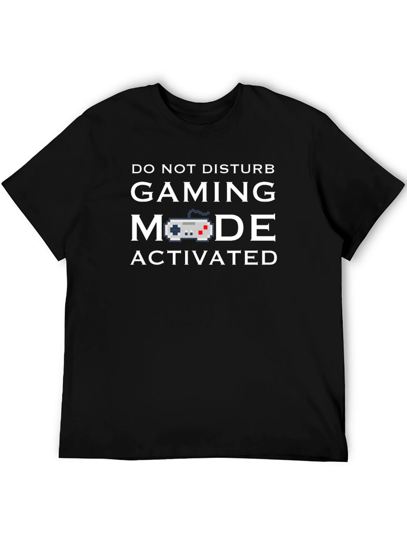Black Gaming Mode Activated Black T-Shirt view 5