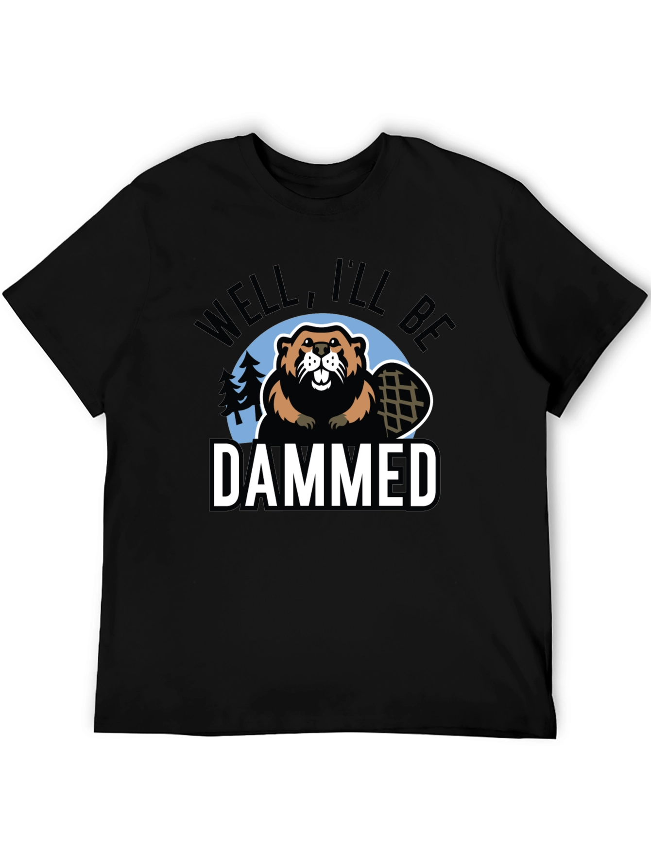 Black Well I'll be Dammed Beaver Graphic Tee - Black Cotton view 5