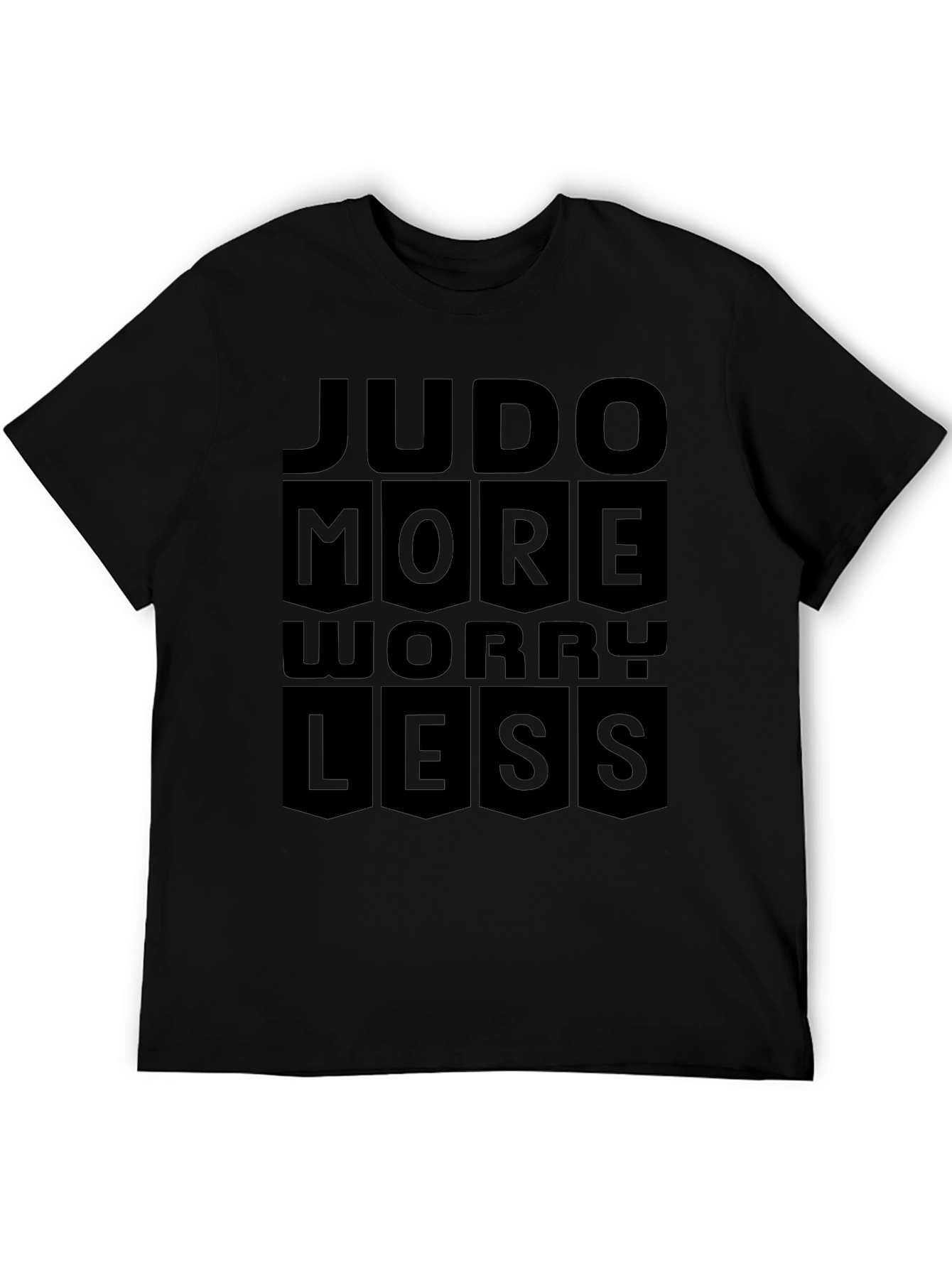 Black Judo More Worry Less Black Graphic T-Shirt view 5