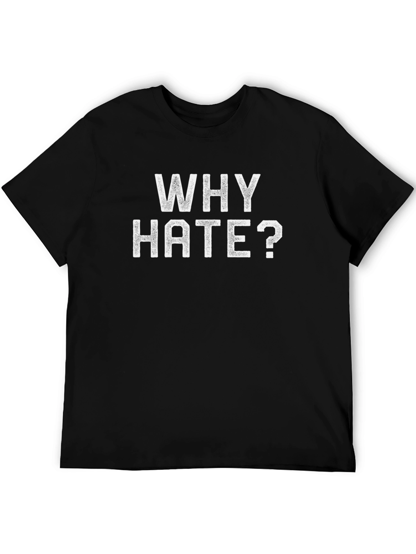 Black Why Hate? Graphic Print Crew Neck T-Shirt view 5