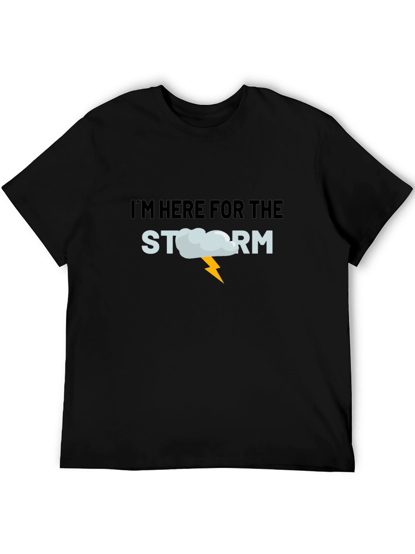 Black I'm Here For The Storm T-Shirt - Funny Weather Tee view 5