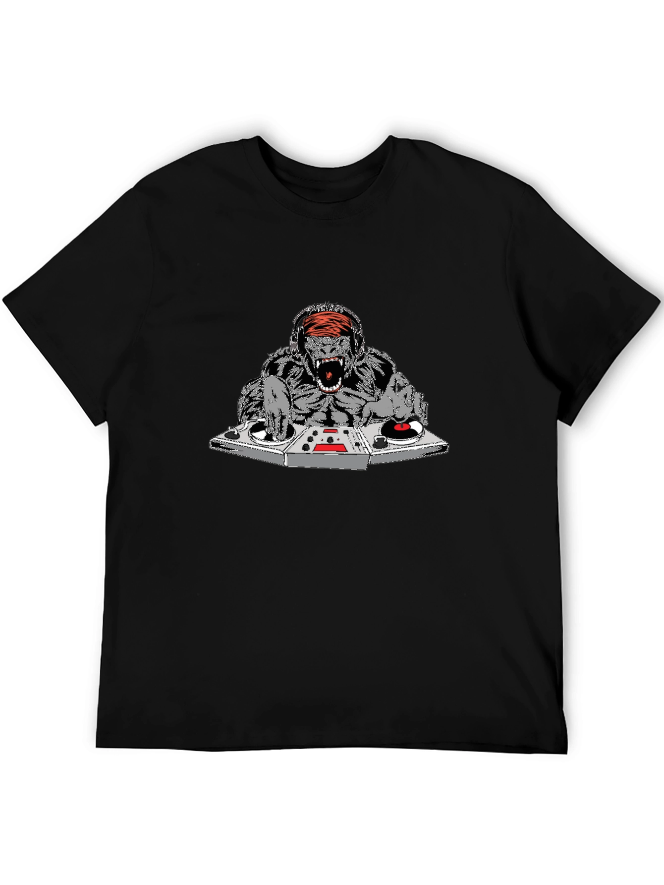 Black DJ Gorilla Graphic Tee view 5