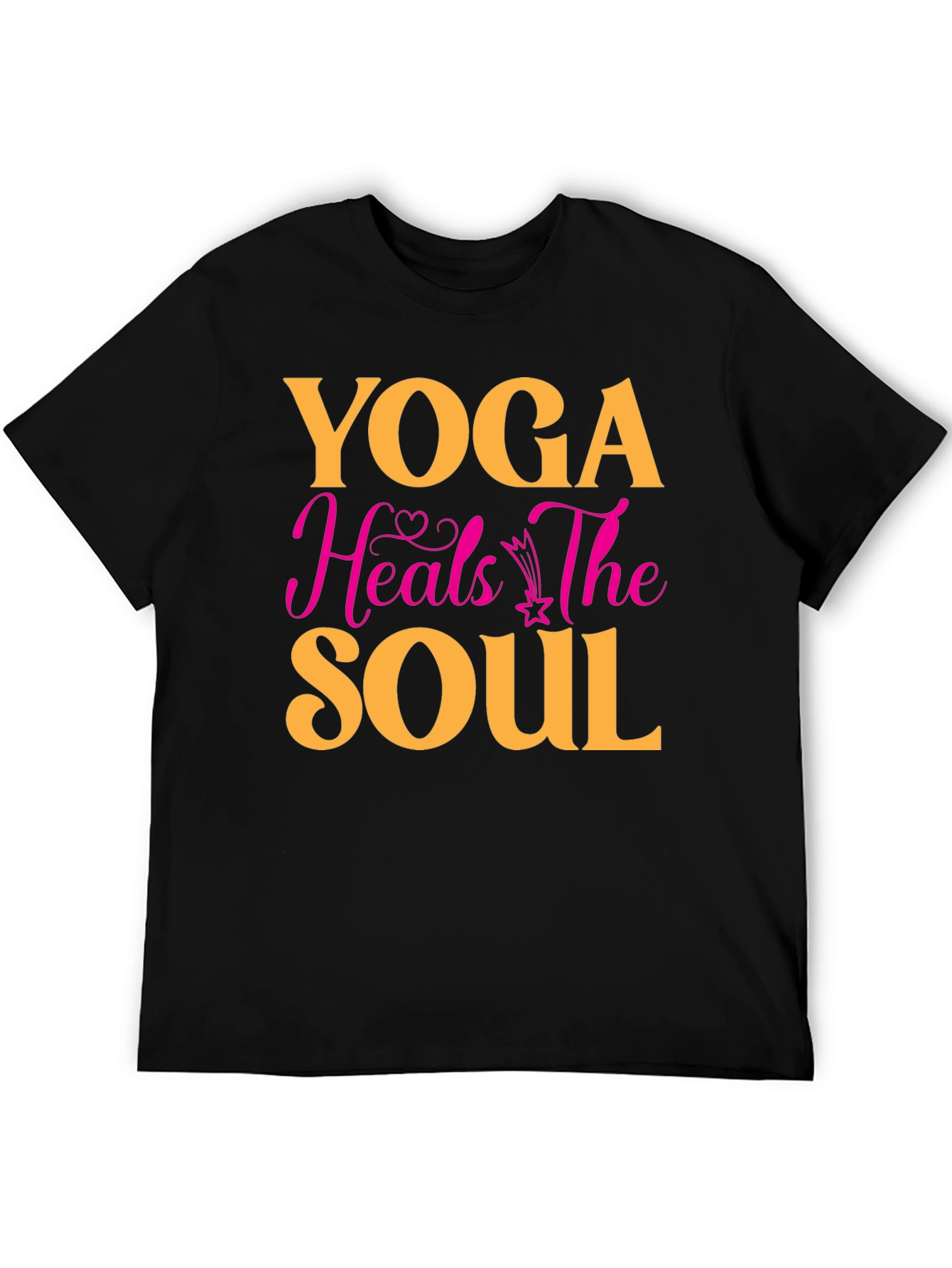 Black Yoga Heals the Soul Graphic T-Shirt view 5