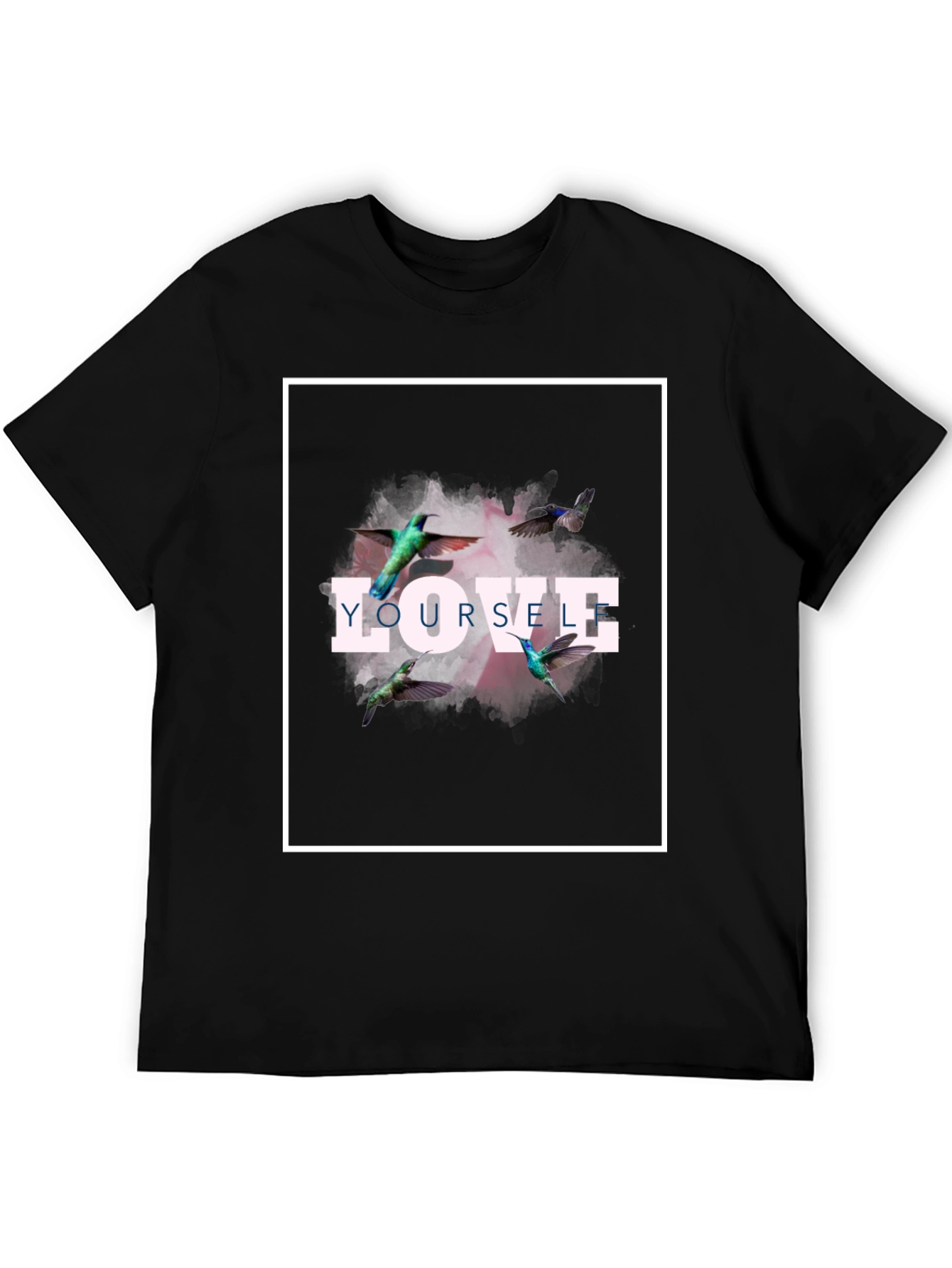 Black Love Yourself Hummingbird Graphic Tee - Black view 5