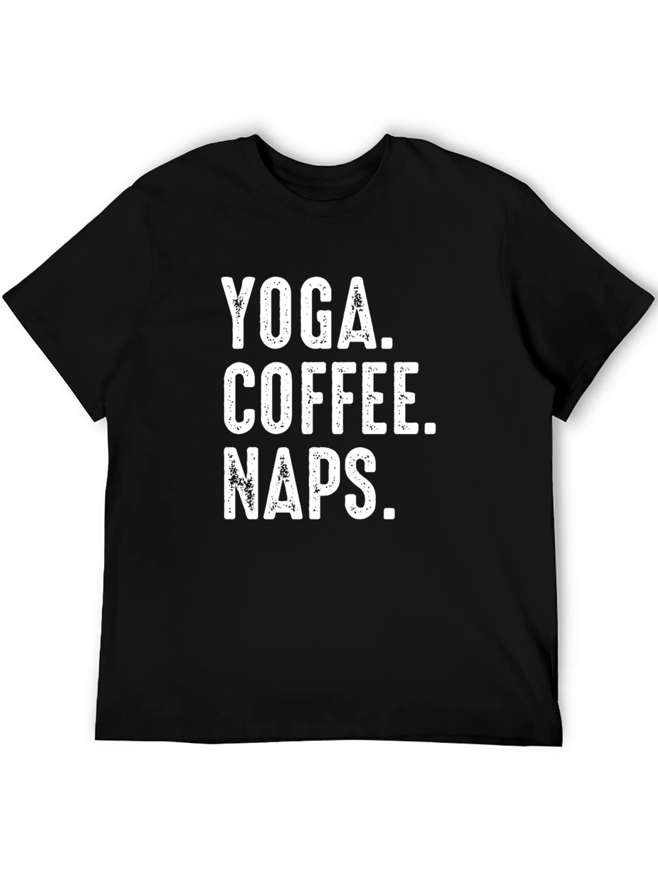 Black Yoga, Coffee, Naps T-Shirt - Relax & Recharge view 5