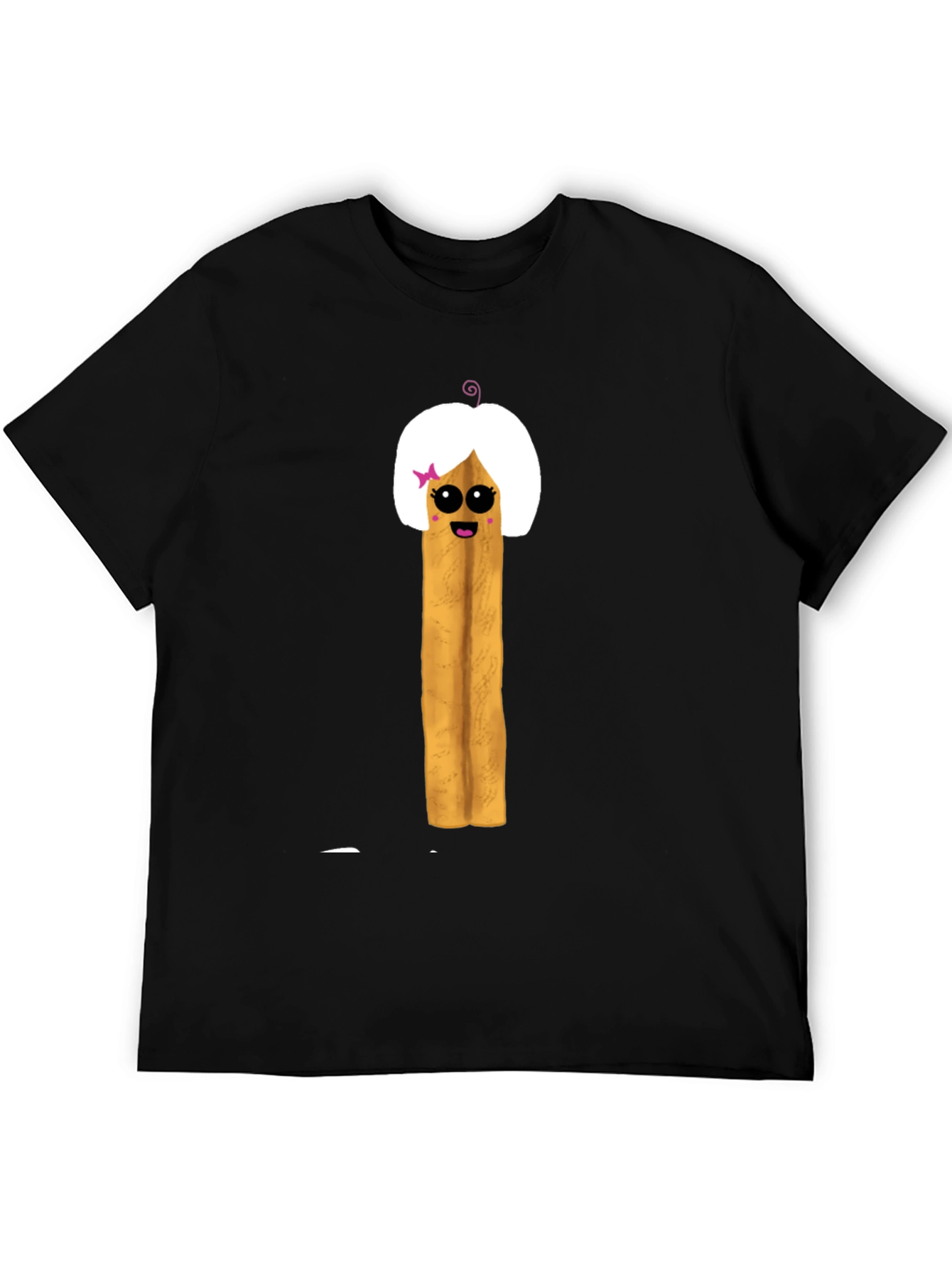 Black Funny French Fry Girl Graphic T-Shirt view 5