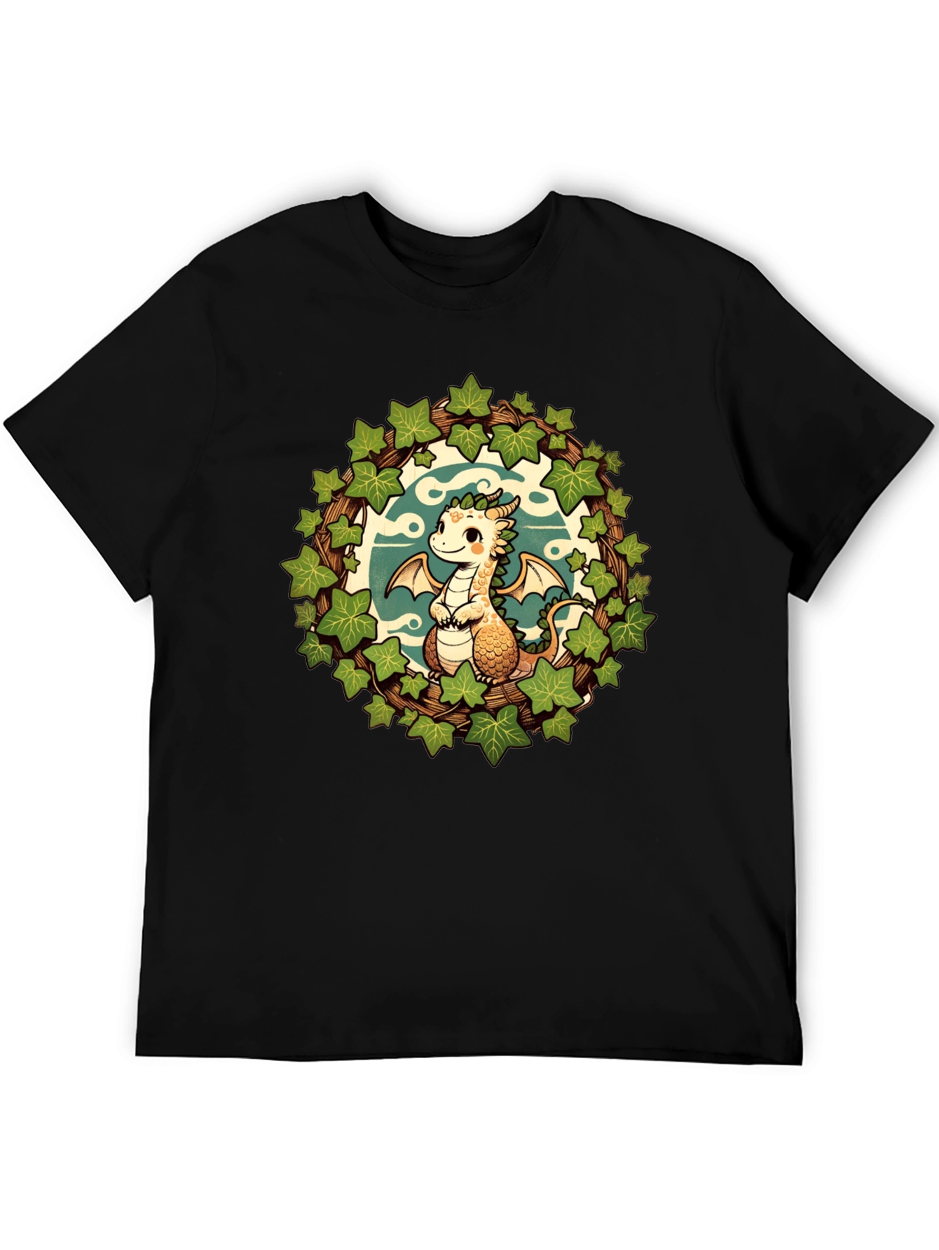 Black Dragon & Ivy Wreath Graphic Tee view 5